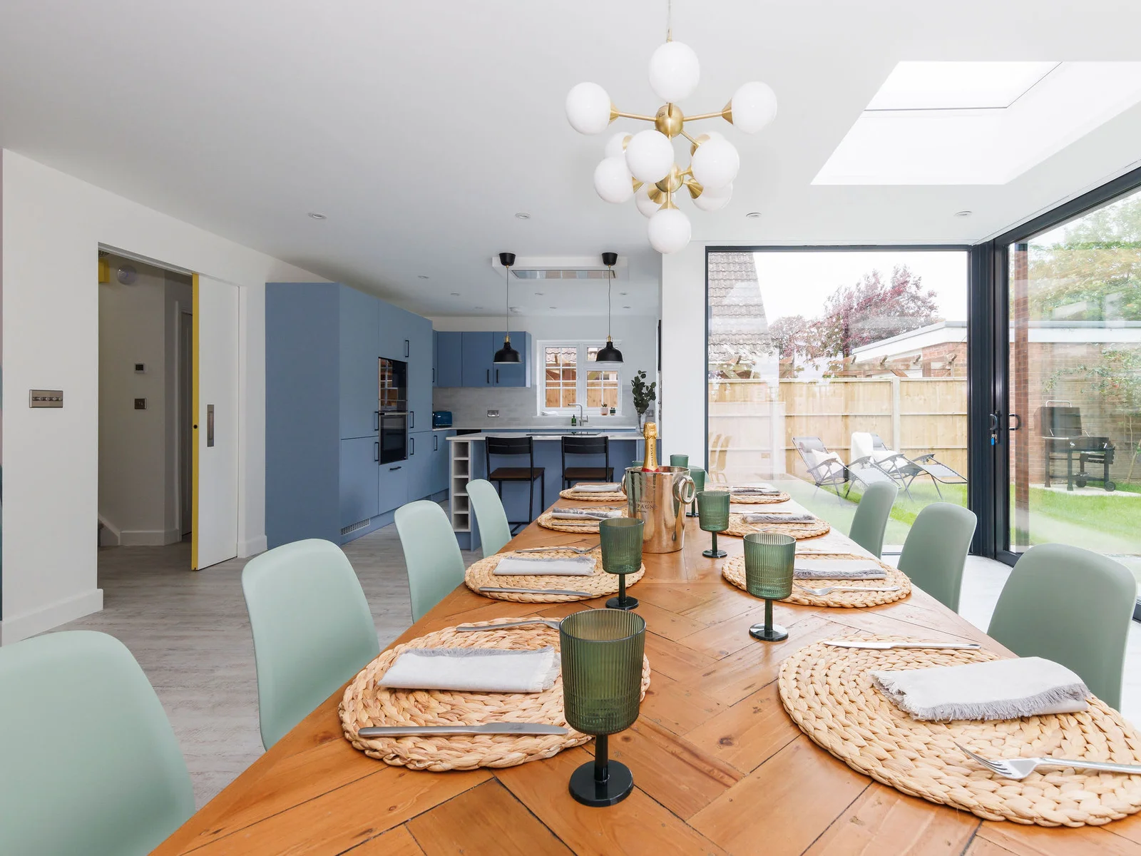 Elegant dining space with indoor-outdoor living