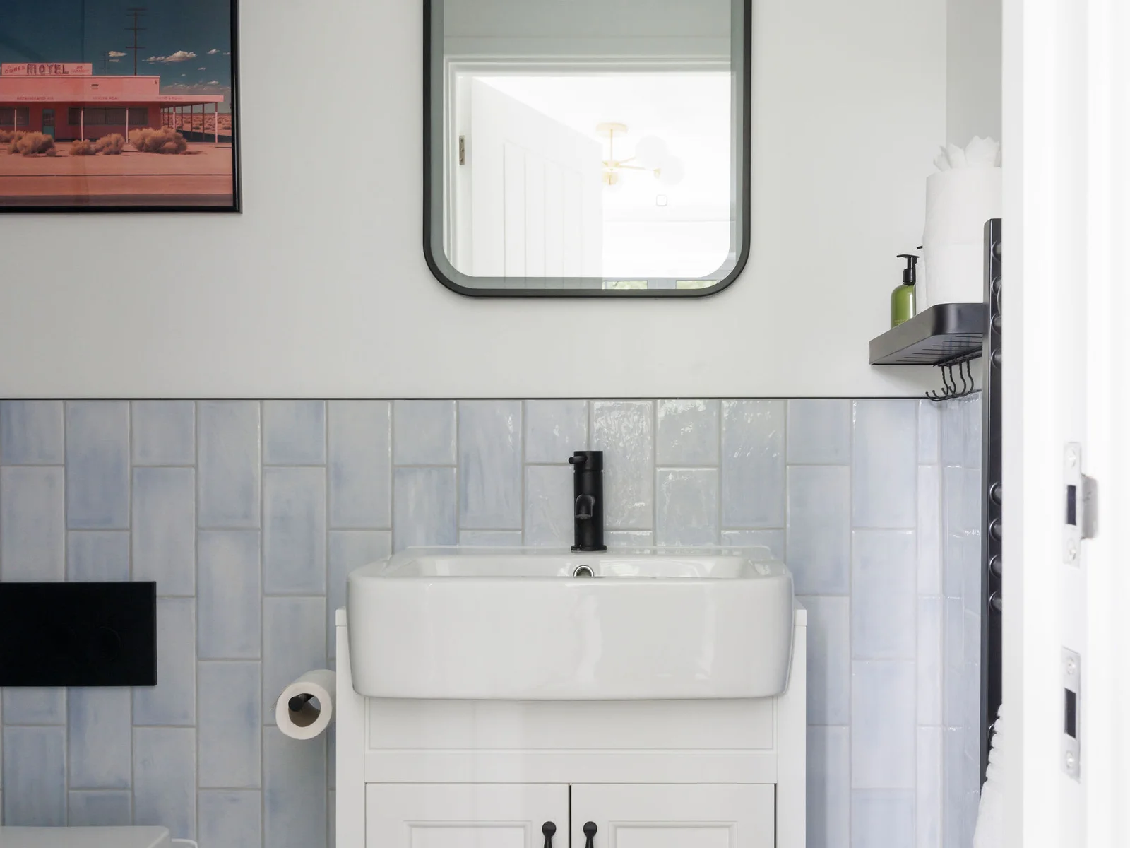 Modern bathroom sink with stylish details and decor