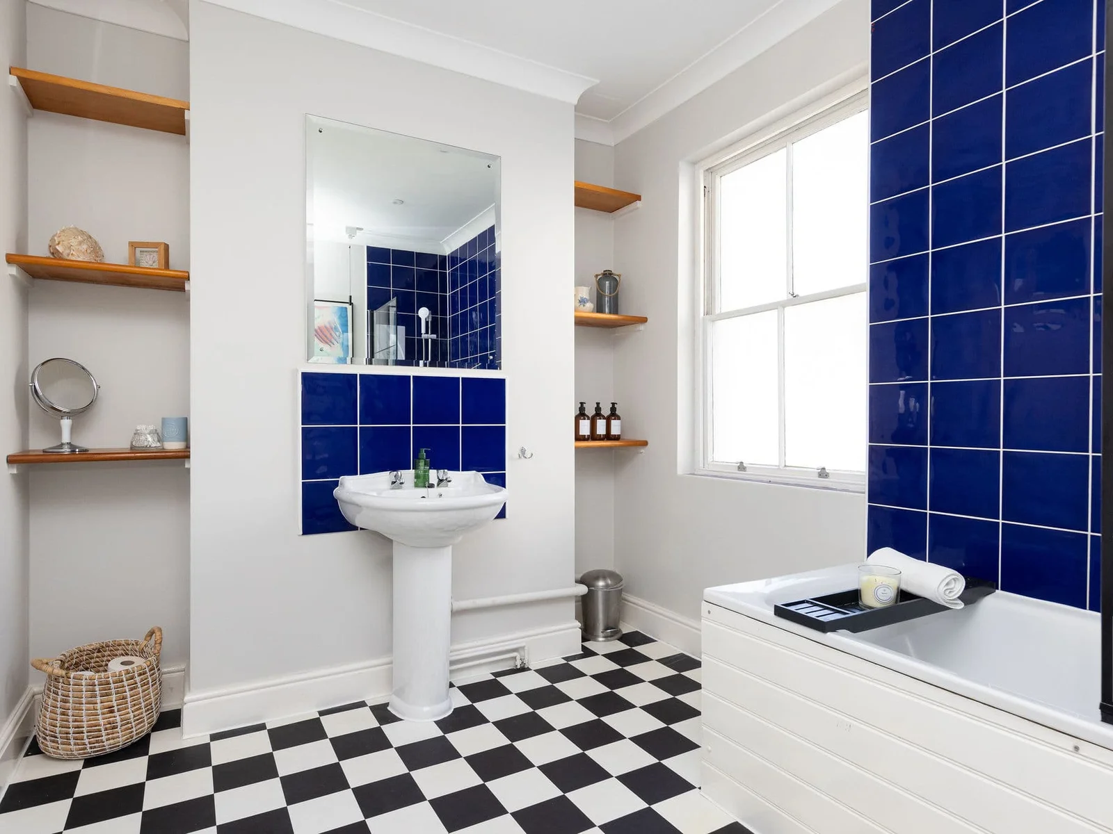 There is a spacious family bathroom.