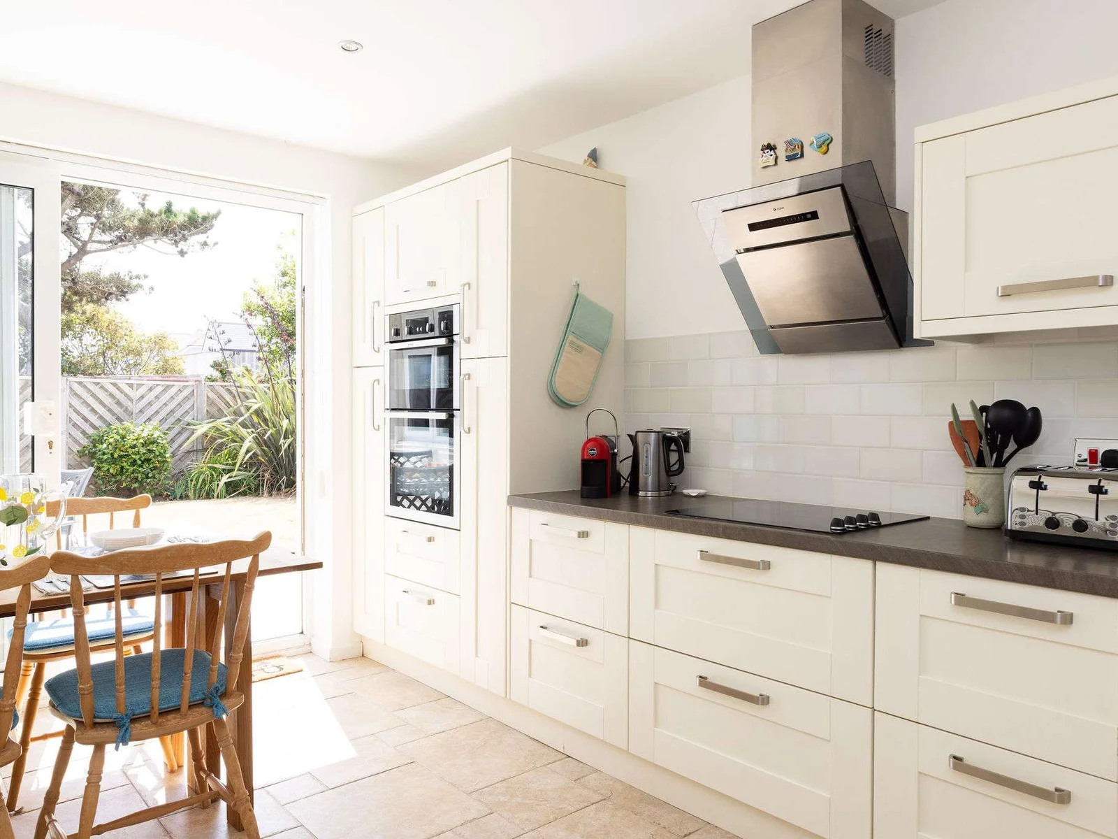 Sunny kitchen with garden access