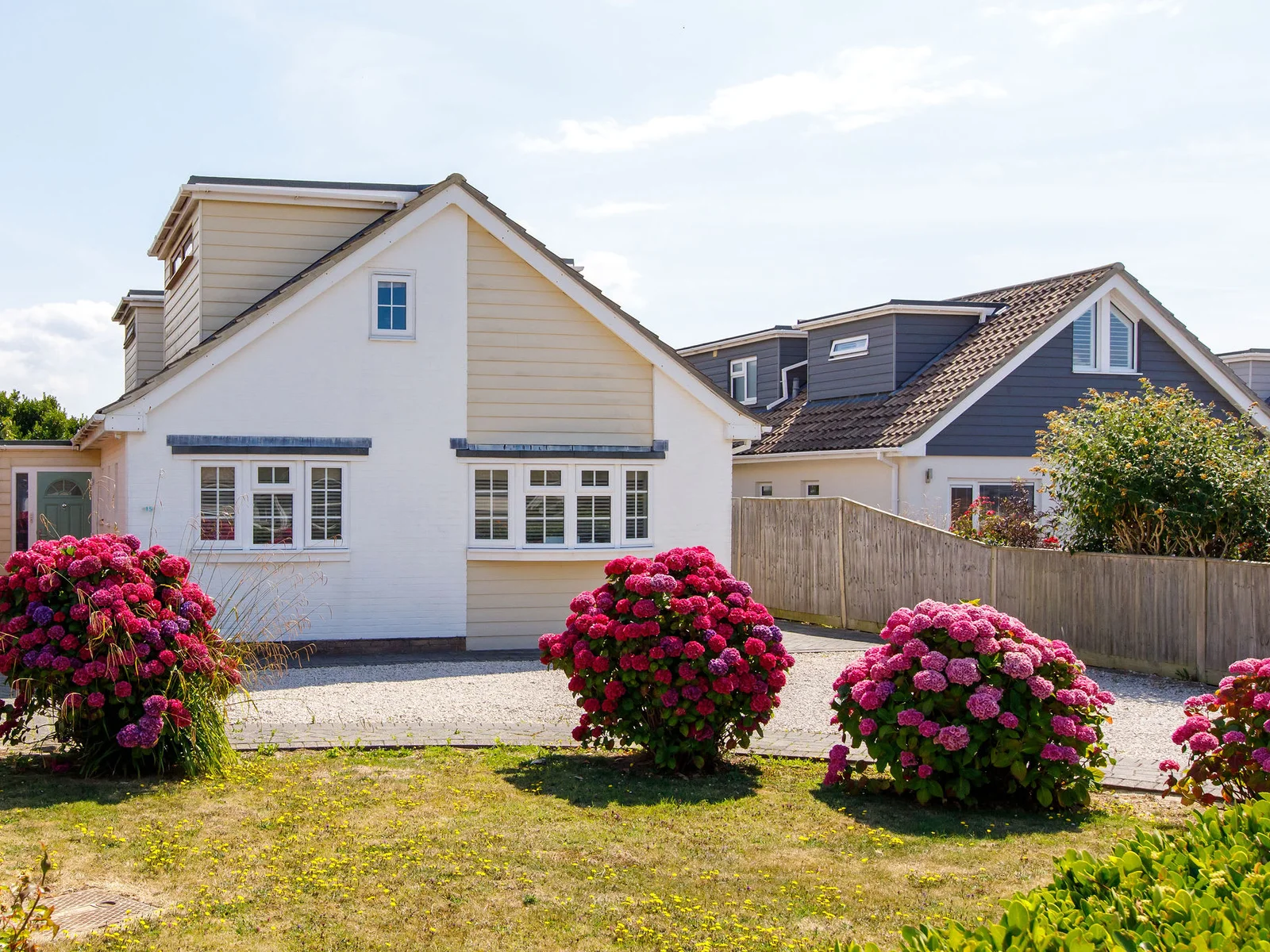 The house has plenty of parking on the private driveway.
