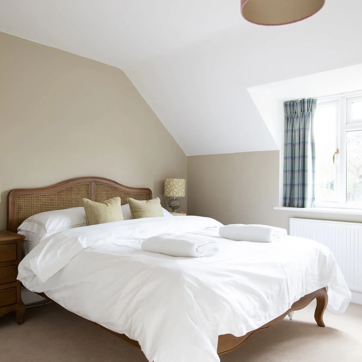The bedrooms are beautifully furnished, with luxury bedding.