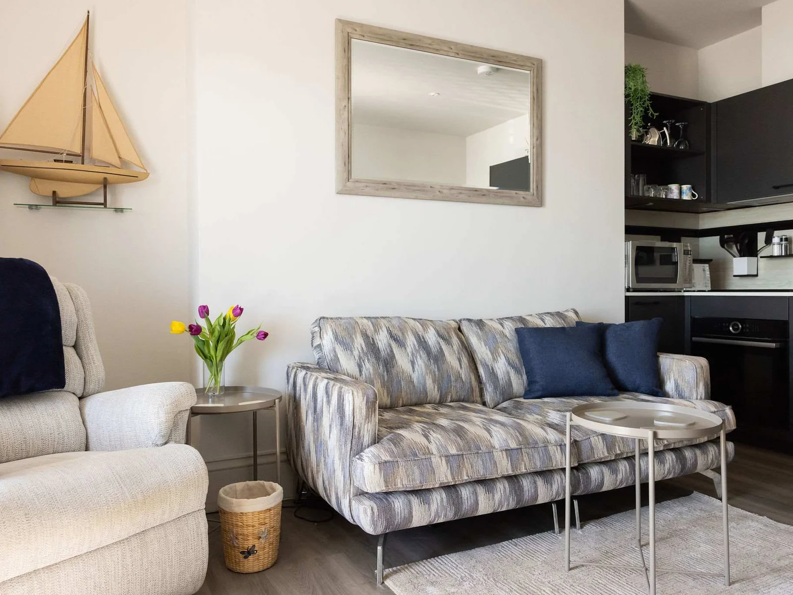 Bright, welcoming interiors offer a comfortable base moments from the beach and town centre.