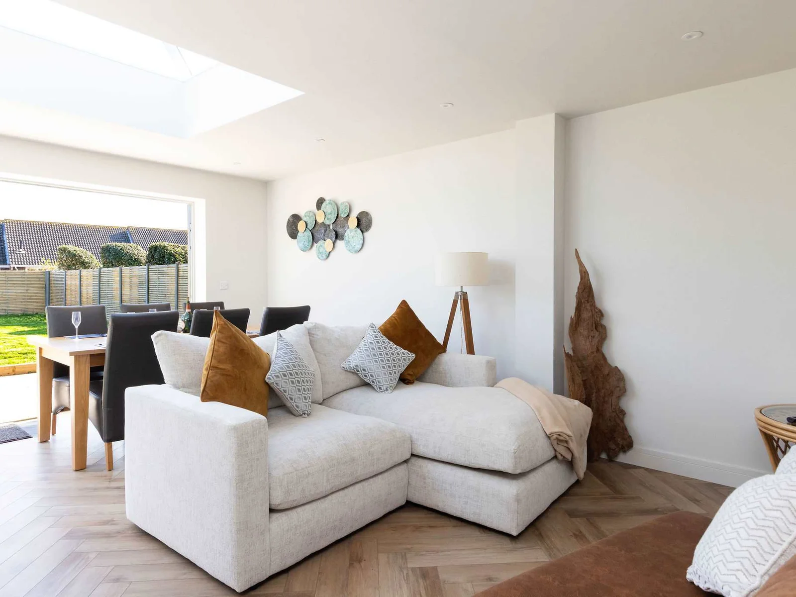 Bright and inviting interiors designed for comfort, perfect for unwinding after a day by the sea.