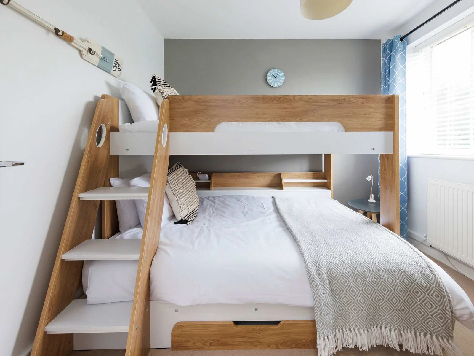 The fourth room has a triple bunk (single over double), perfect for children to share. or a couple with single child.