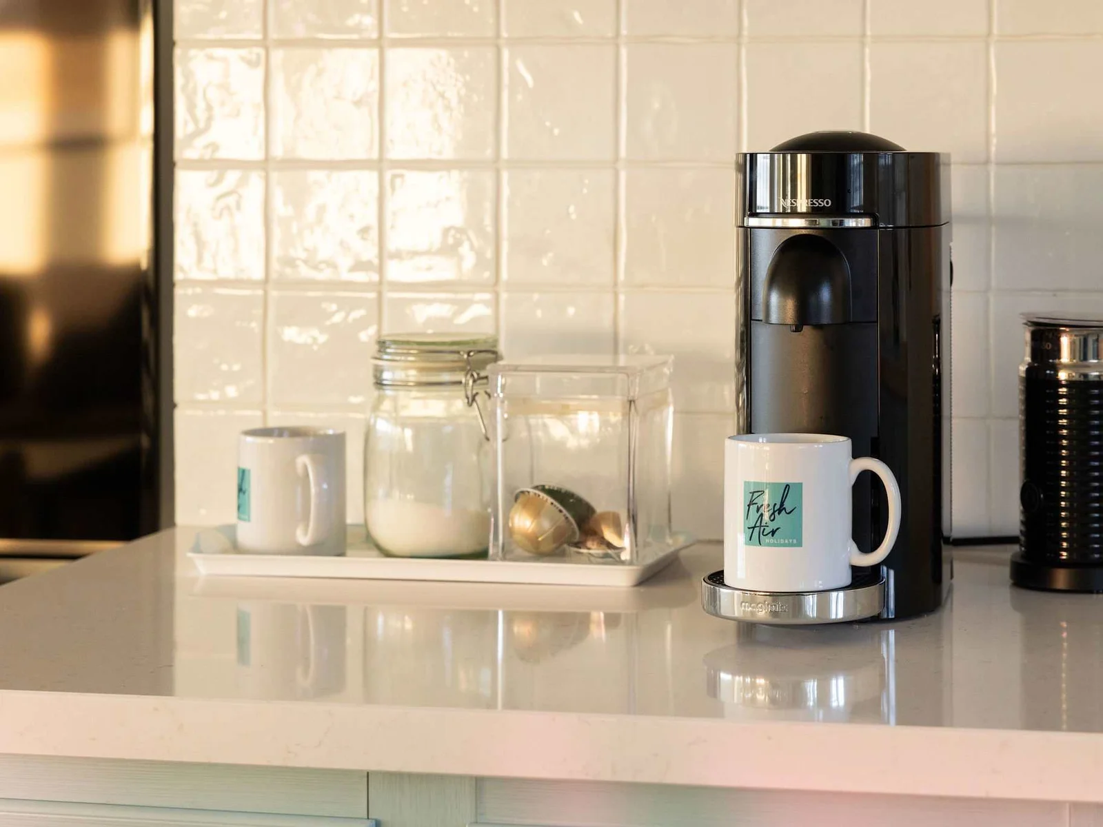 Nespresso virtuo coffee machine with a few pods to get you started!