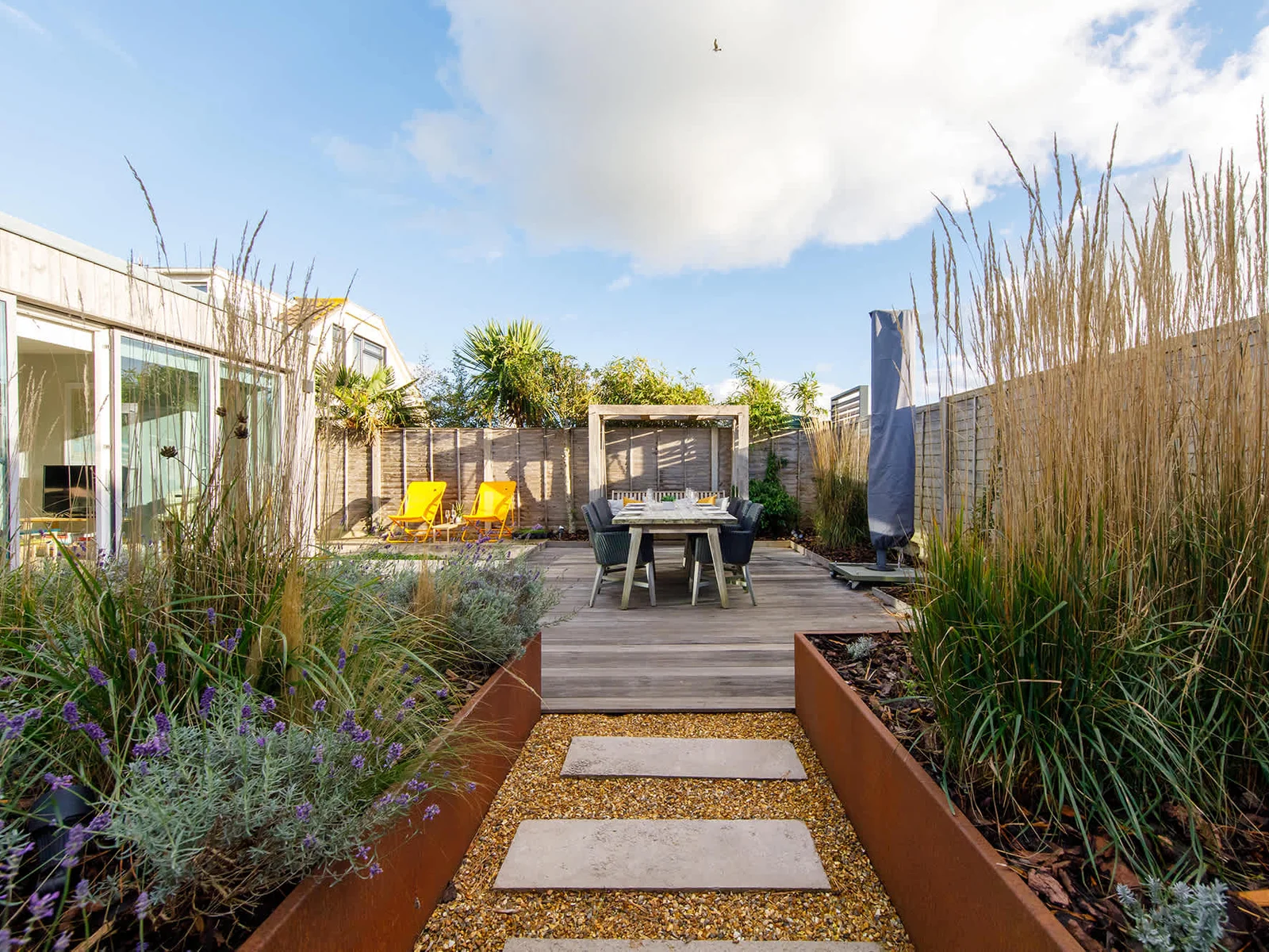 The landscaped garden is all yours to enjoy with your family and friends.