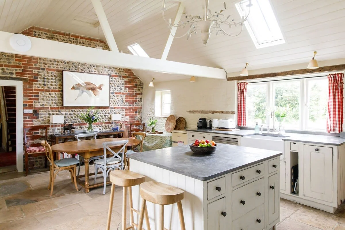 There is a pretty breakfast area off the kitchen for the family to gather over morning coffee.