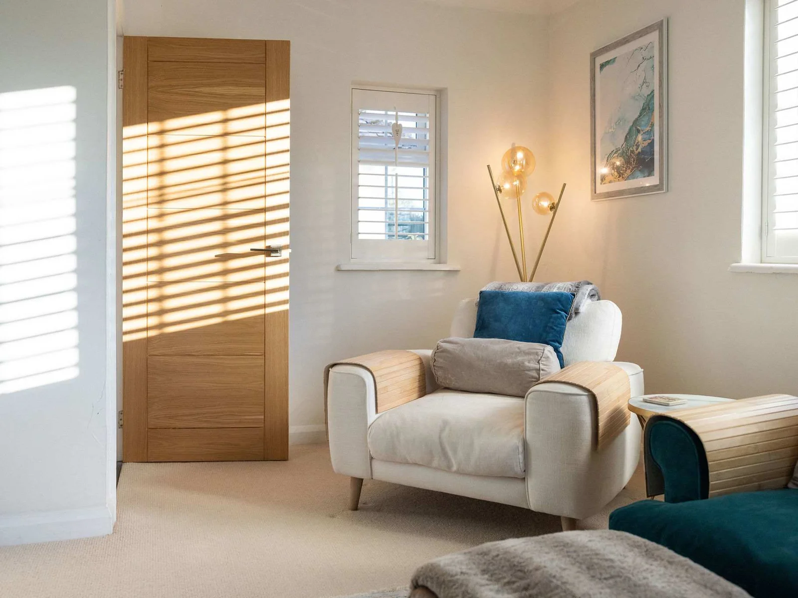 This comfy corner is perfect reading spot!