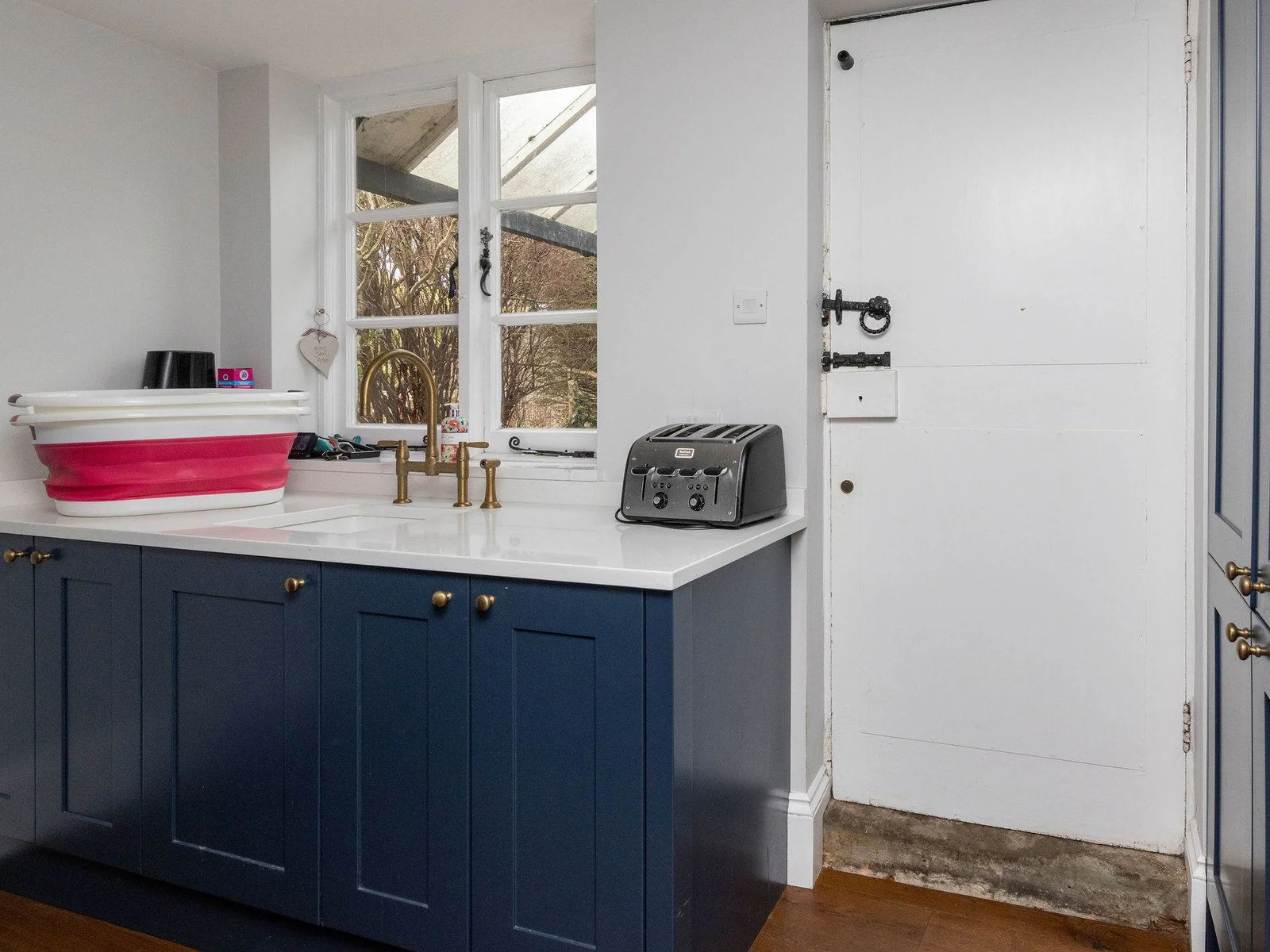 A functional and stylish utility area blending practicality with design