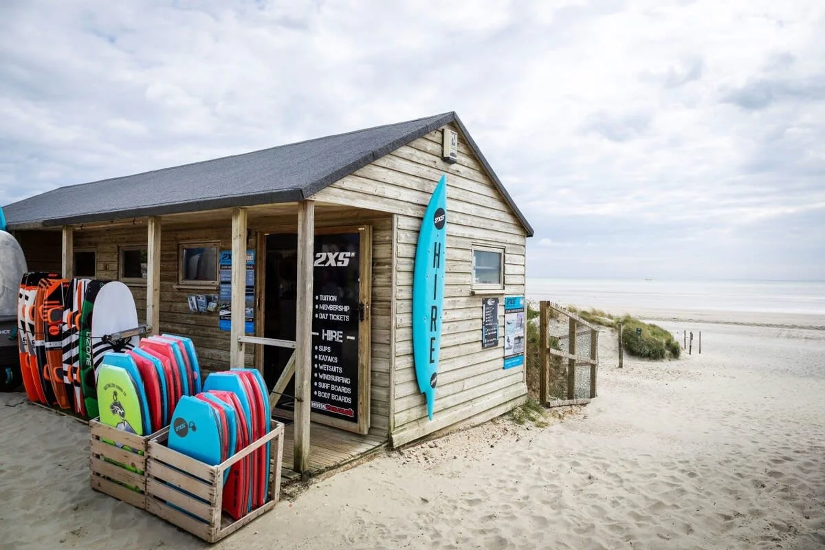 Hire surfboards or get some kite/surf or sup lessons from 2xs at West Wittering Beach