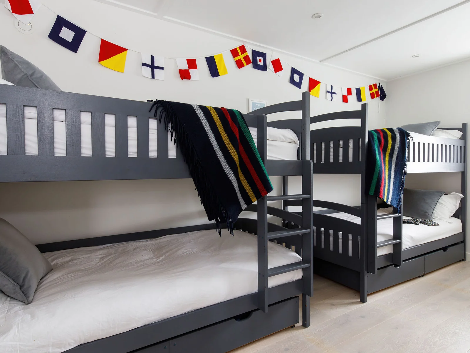 Set sail for adventure in our pirate-themed kids' room! Sleeps 4 in 2 bunk beds
