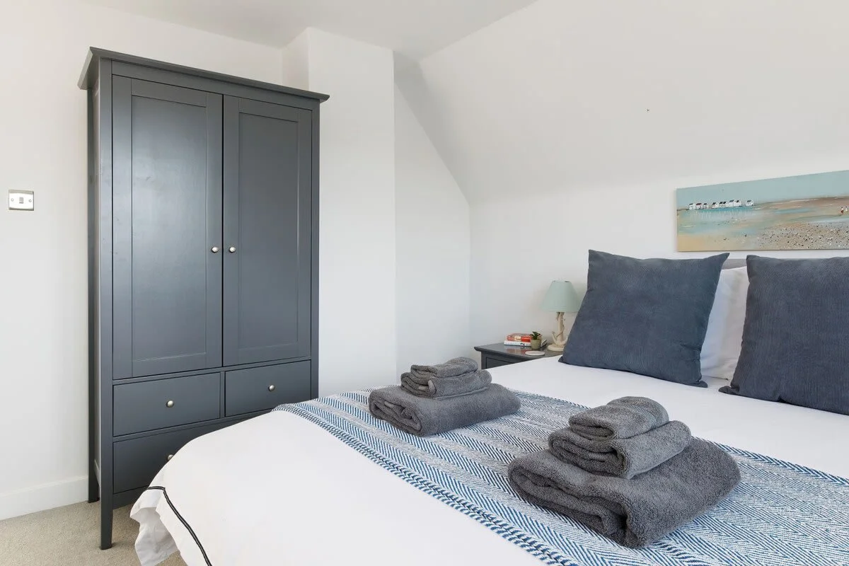 There are wardrobes, draws & hanging space.