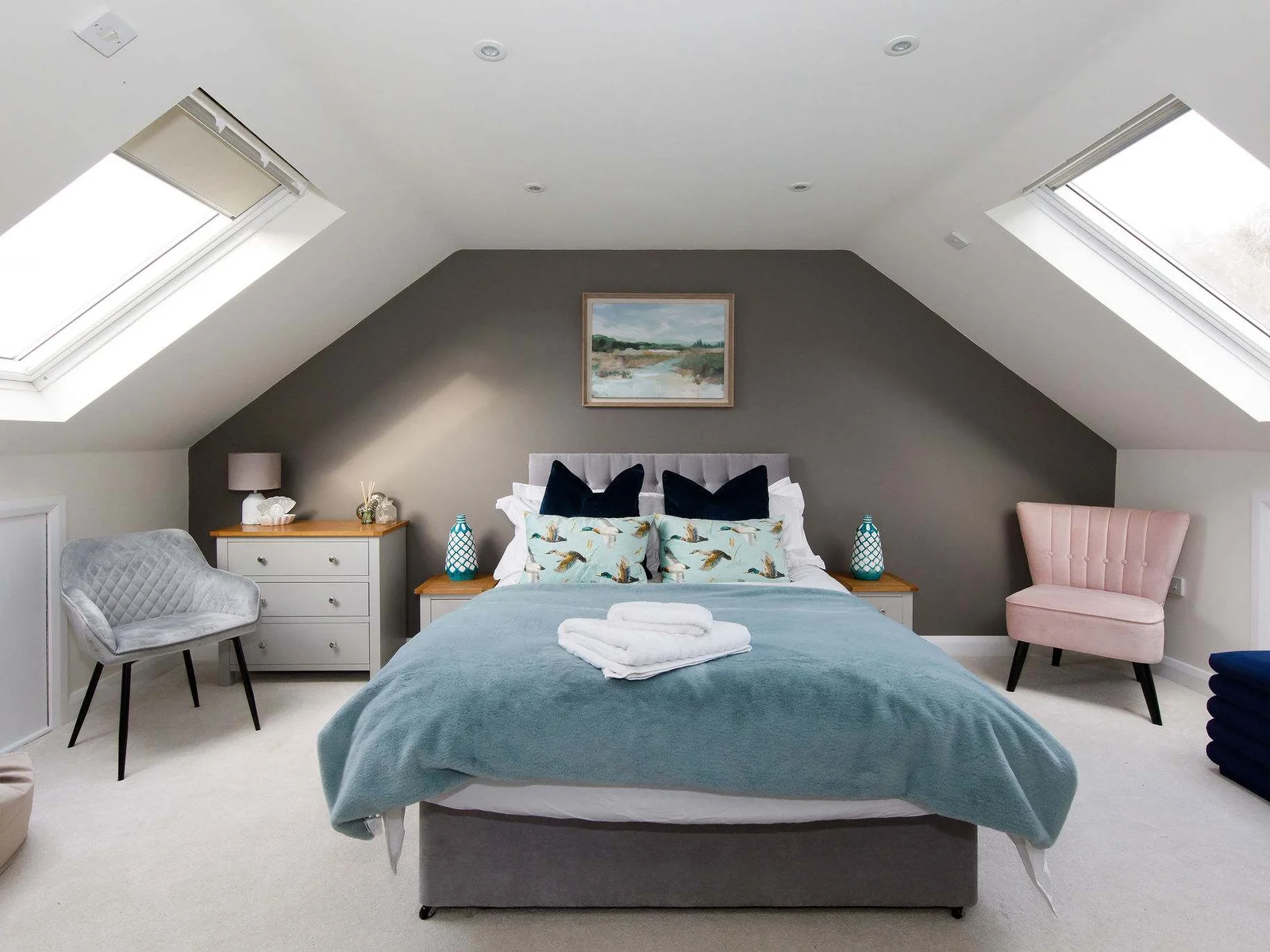 This king room has Velux windows to let in plenty of light.