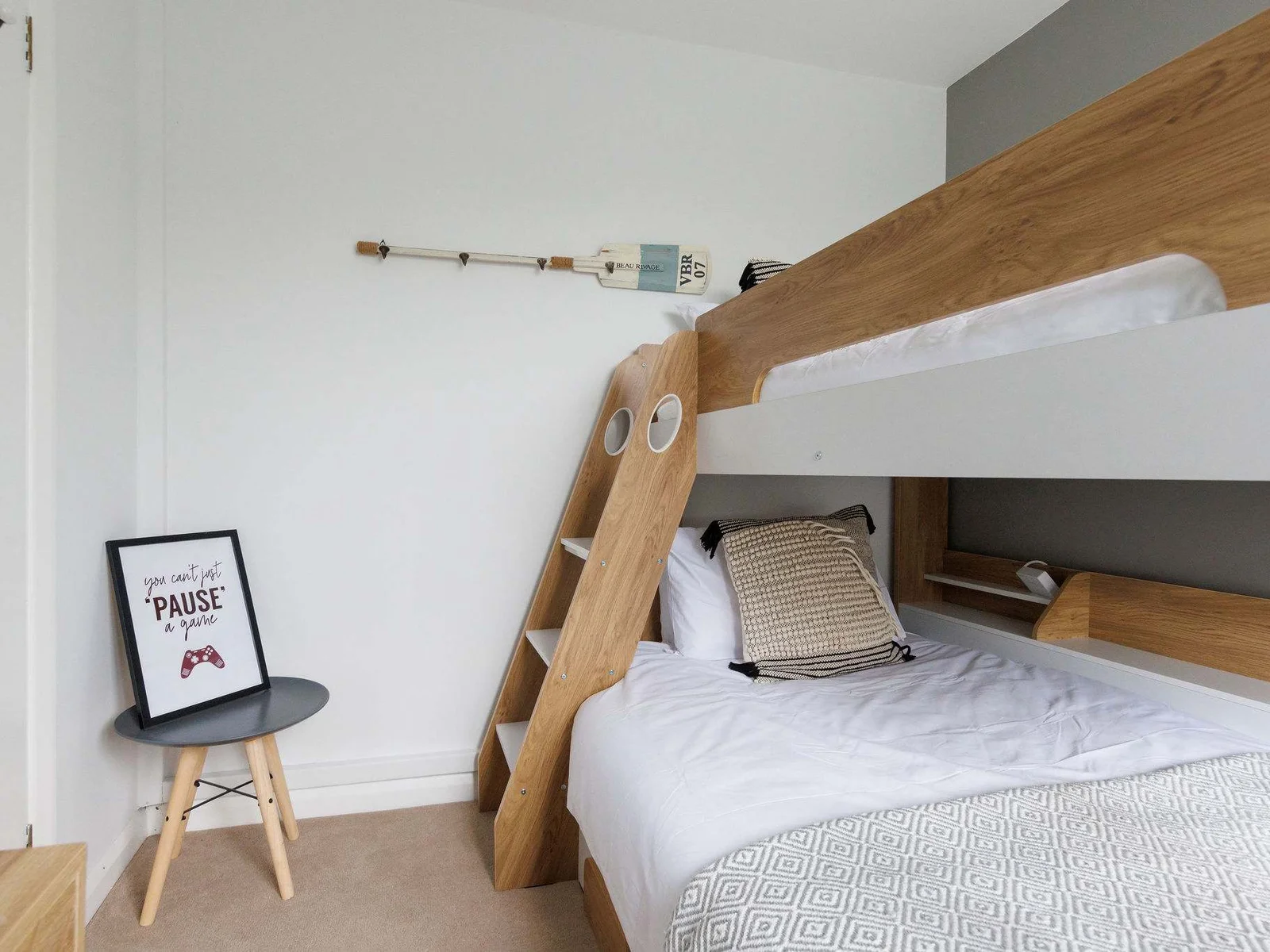 The triple bunk room is situated on the ground floor.