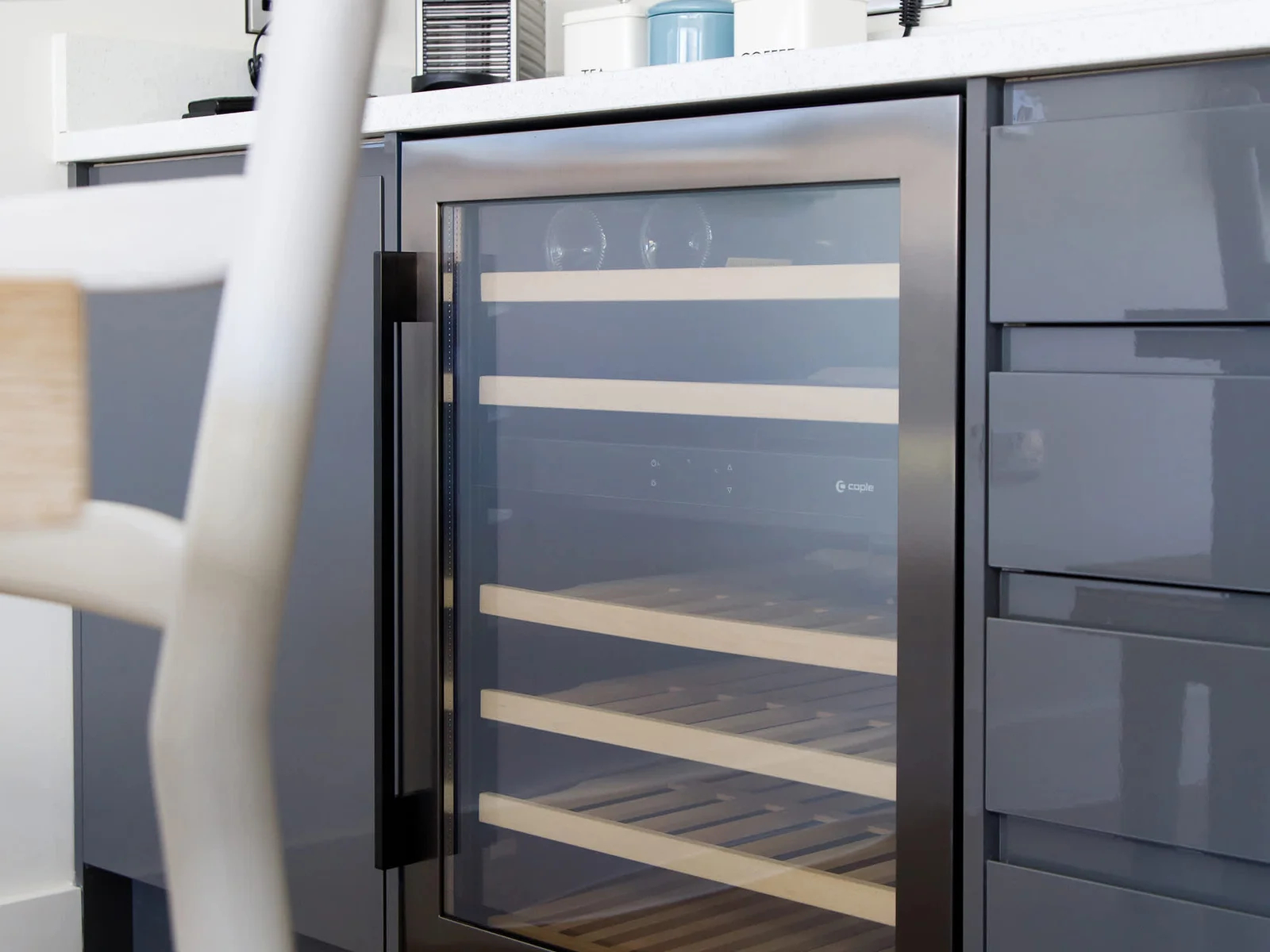 Keep drinks chilled and ready in the drinks fridge.