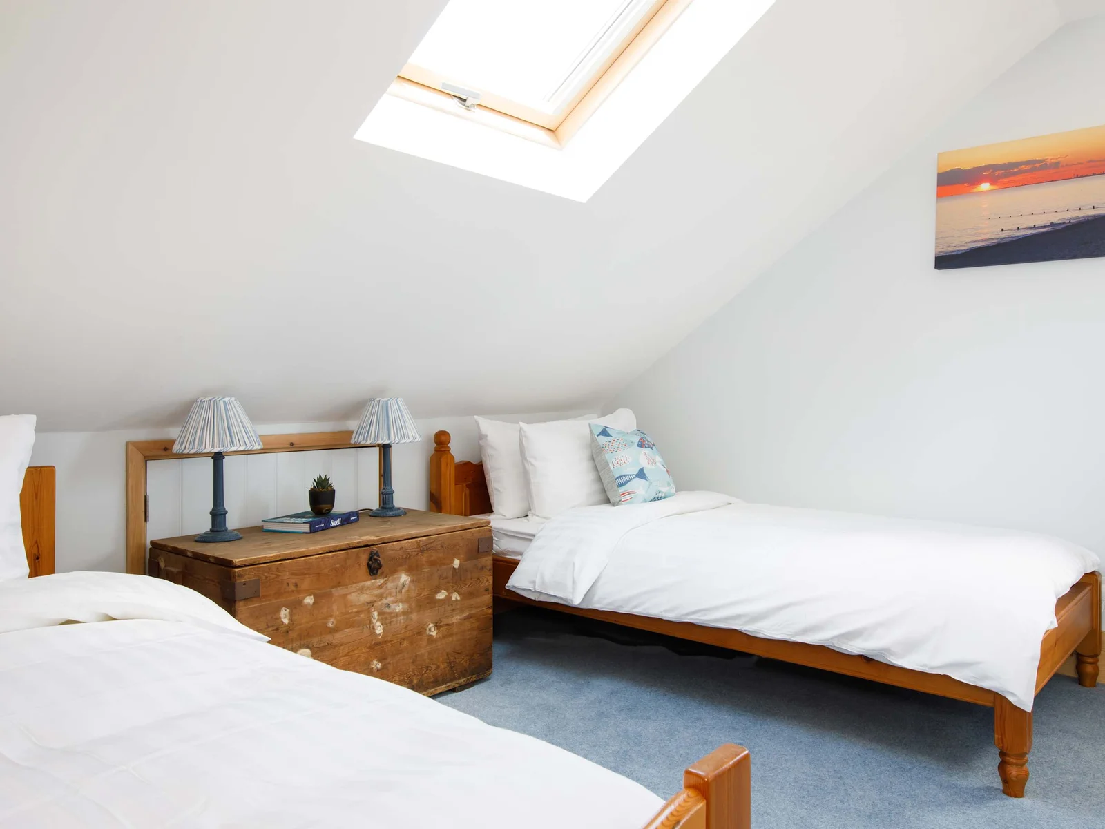 Cozy carpeted floors in the bedroom