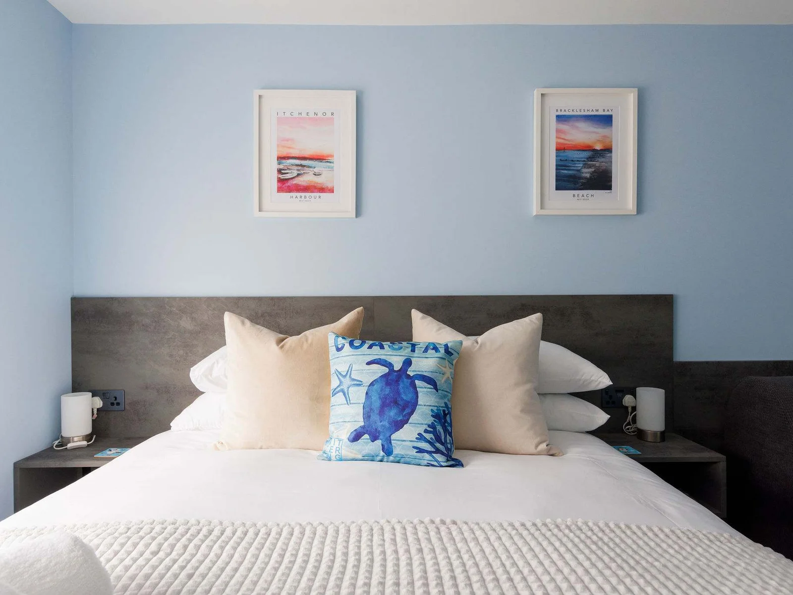The master bedroom has a comfy king bed, with quality linen and bedding.