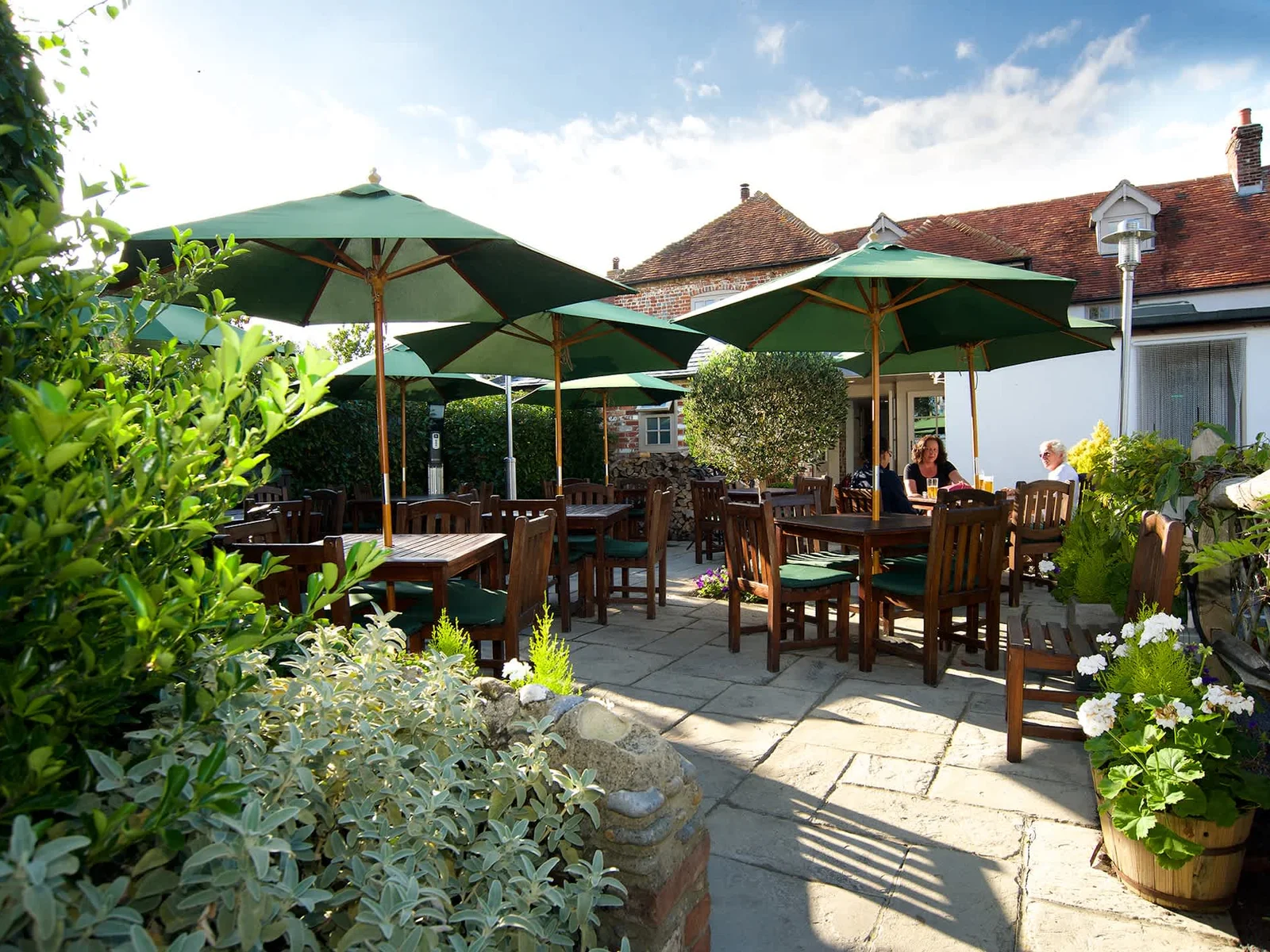 The pub garden at the Crab and Lobster