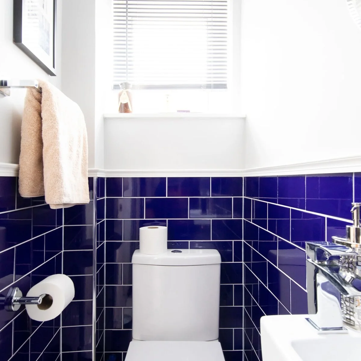 Cozy full bathroom in a well-used space