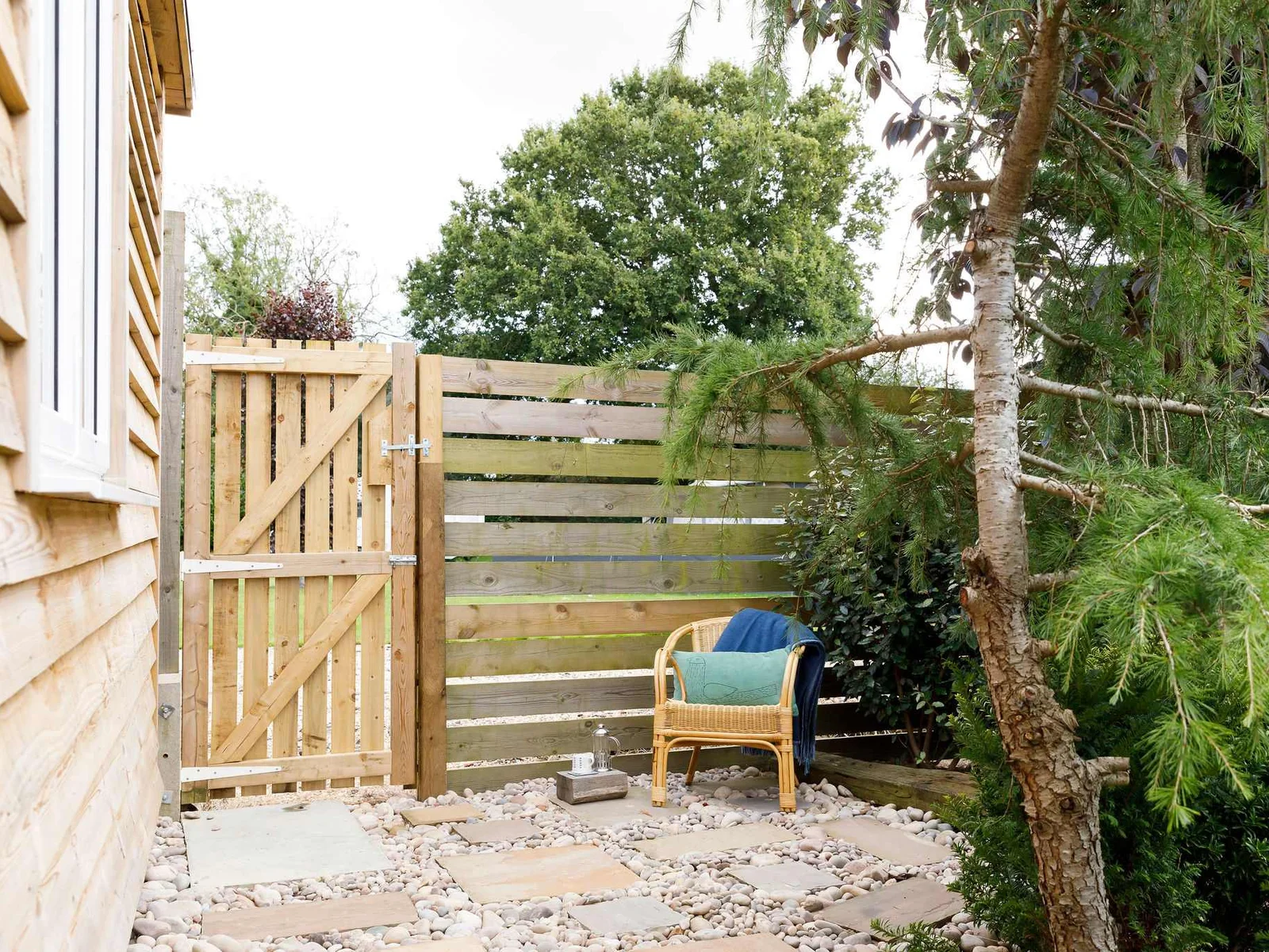 Enjoy the peaceful countryside surroundings from your own private outdoor area with seating. The perfect spot for a morning coffee or evening beverage.