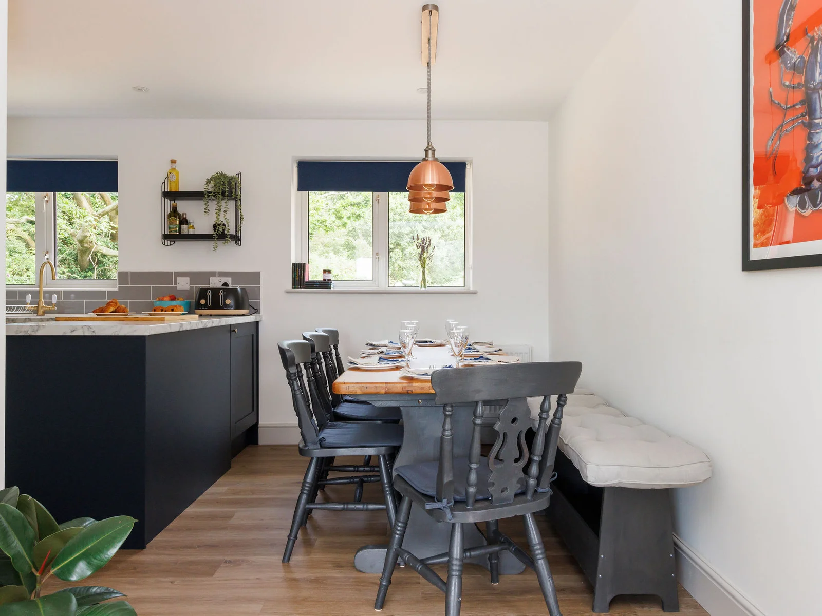 Enjoy home-cooked meals in the bright and spacious dining area.