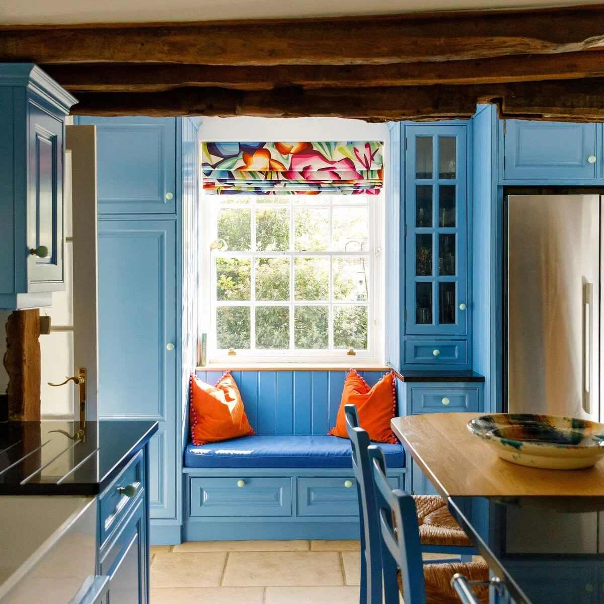 Enjoy a cup of coffee at the pretty window seat.
