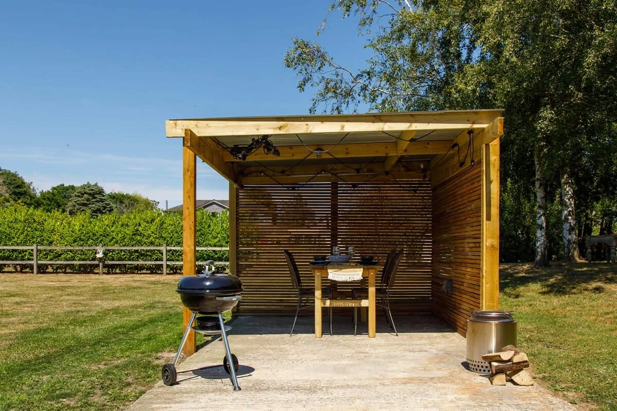 The seating area is covered to shade you from the sun (or the odd shower!)