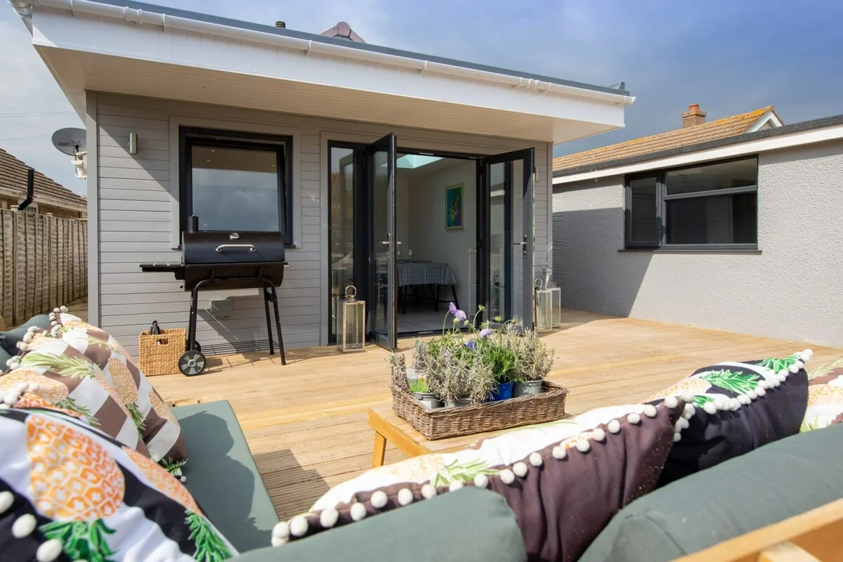 The home has a lovely private decked area at the back.