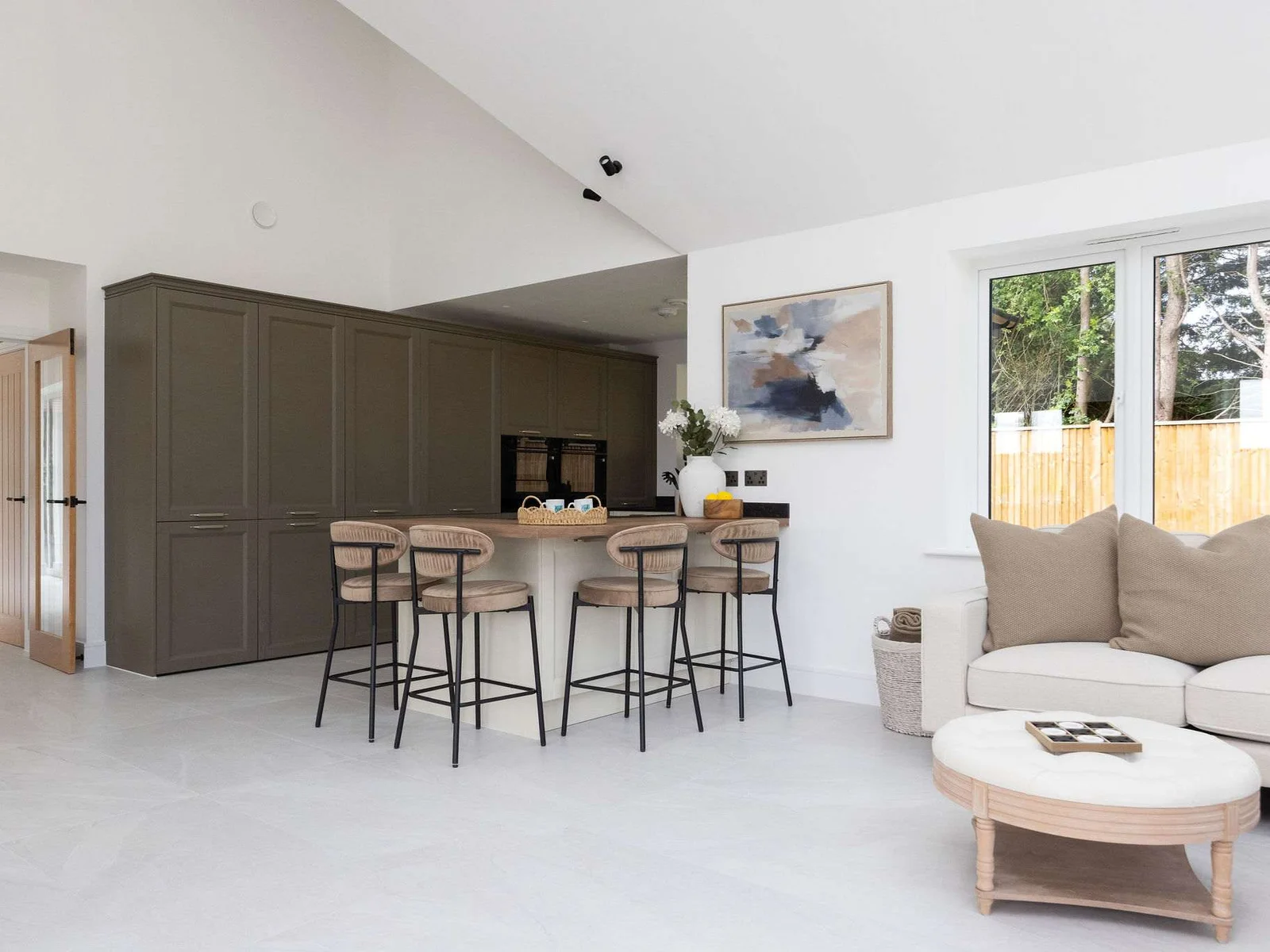 Bright open-plan kitchen and living area