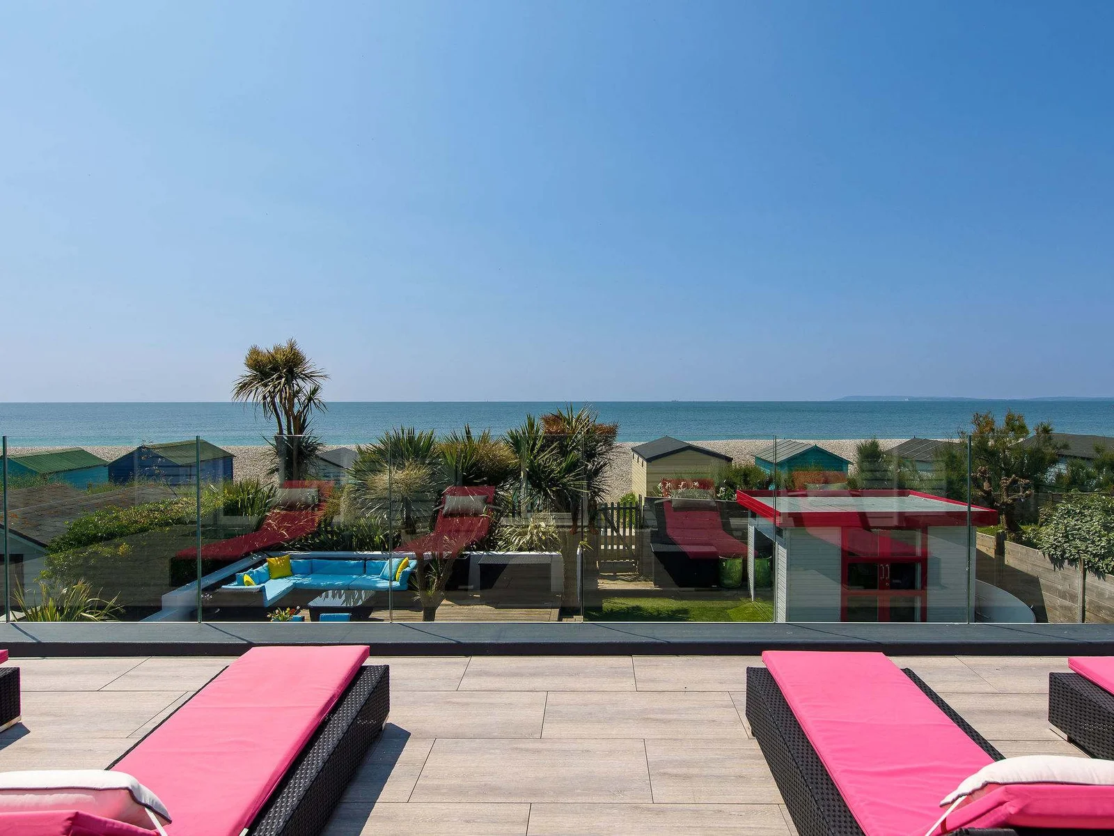There are 10 sun loungers at the home, found on the balcony, decking and around the pool.