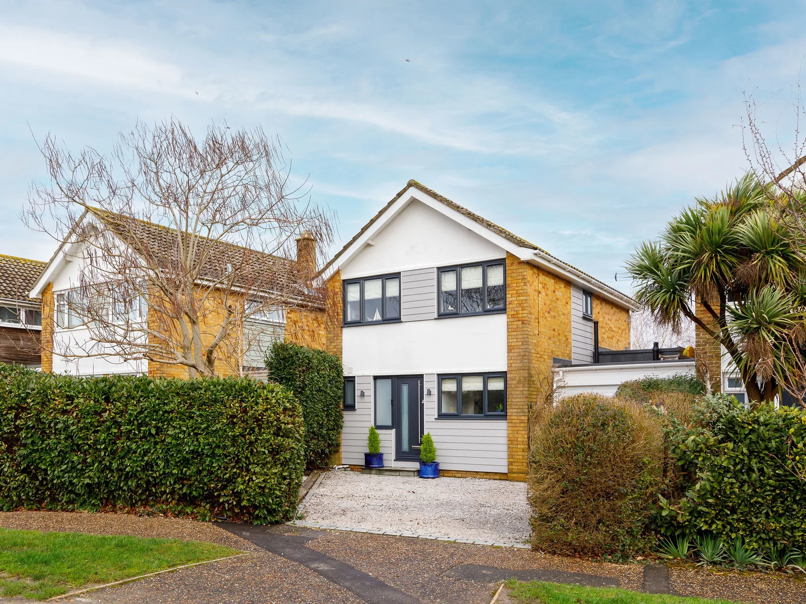 You will find a private driveway outside the front of the property.