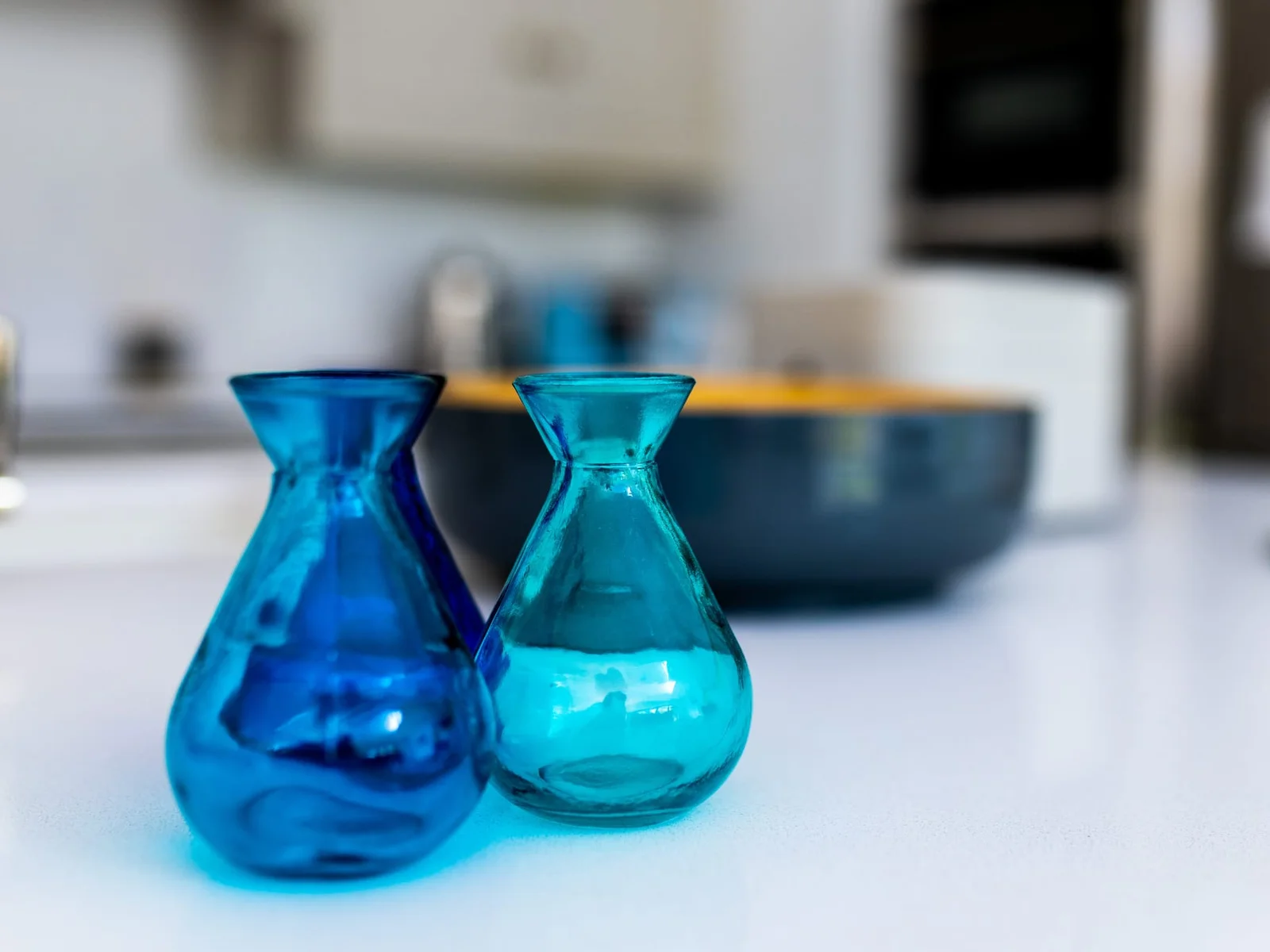 Elegant kitchen details with stylish glassware.