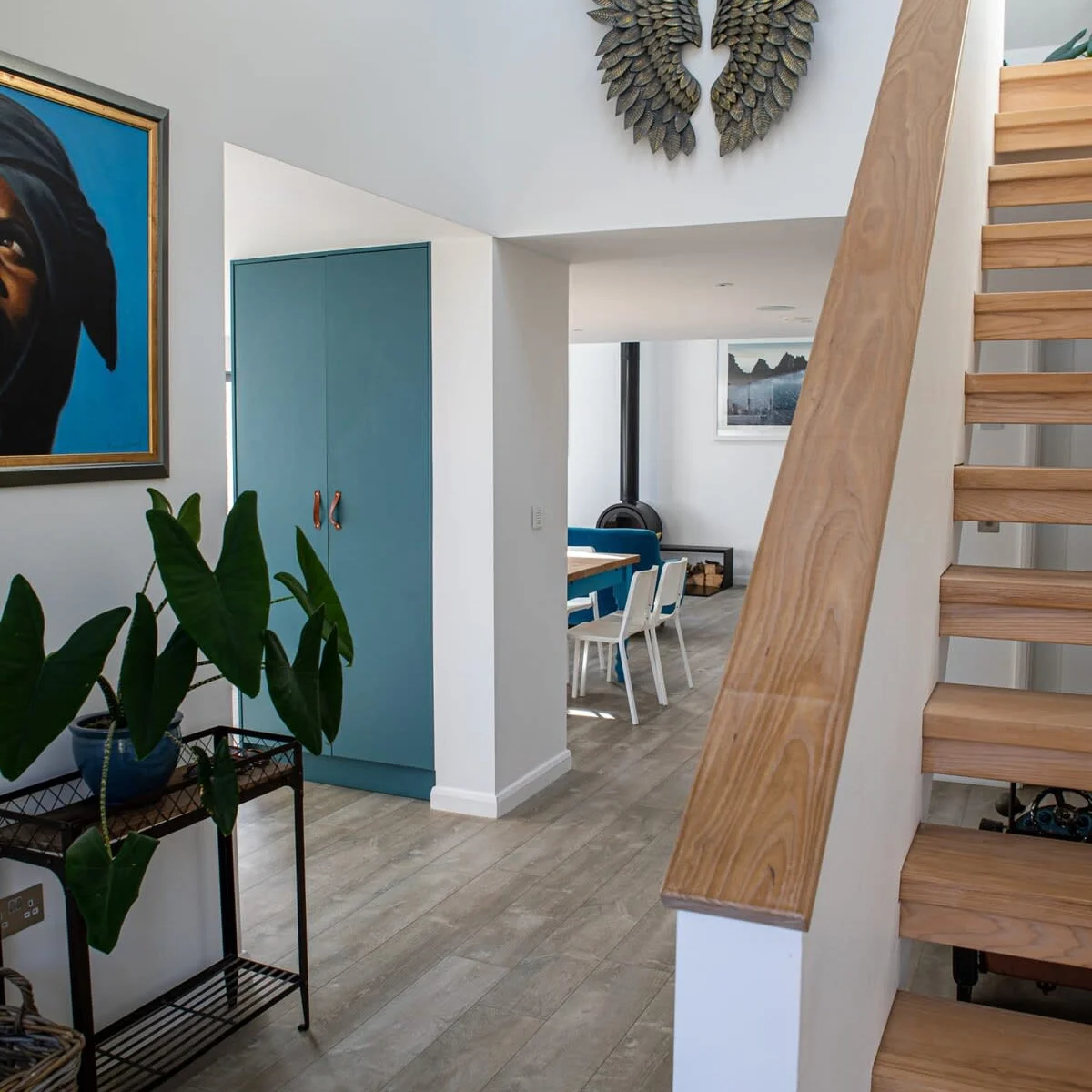 – Stylish staircase leading to the first floor