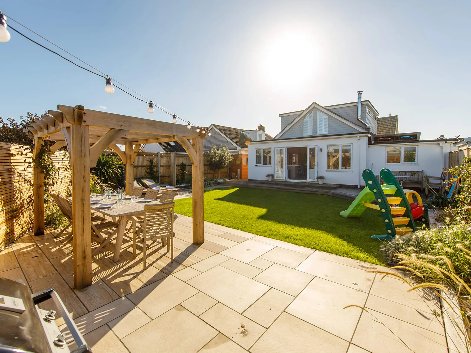Head out to the impressive outdoor space that the whole family will love.