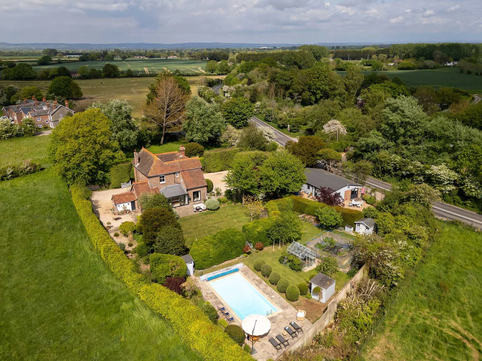 Beautiful countryside setting with expansive surrounding views.