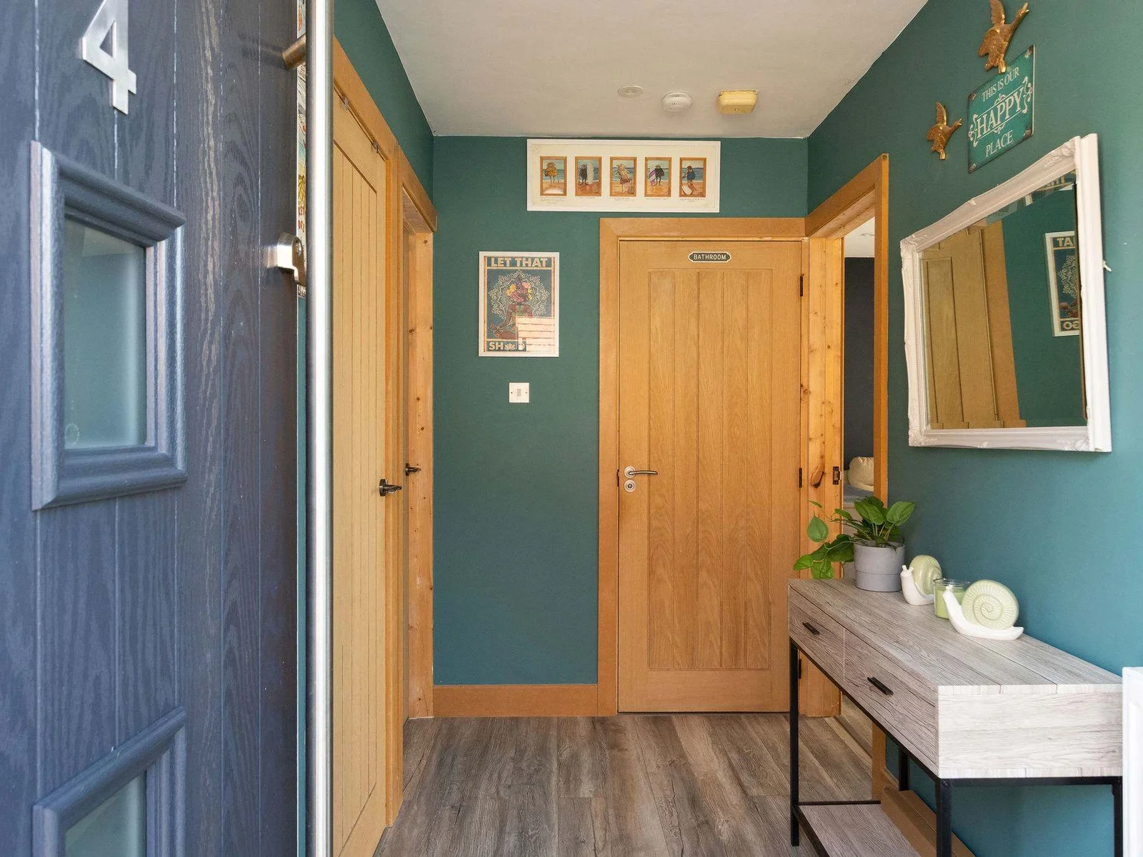 Bright hallway with beachy touches