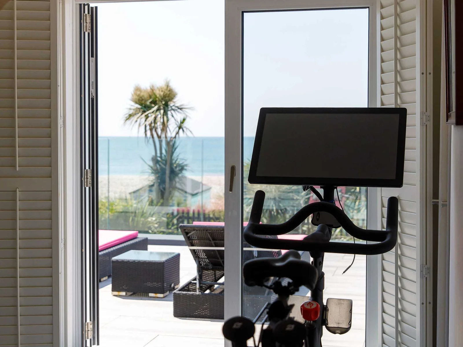 Fit in some exercise during your stay on the Peloton.