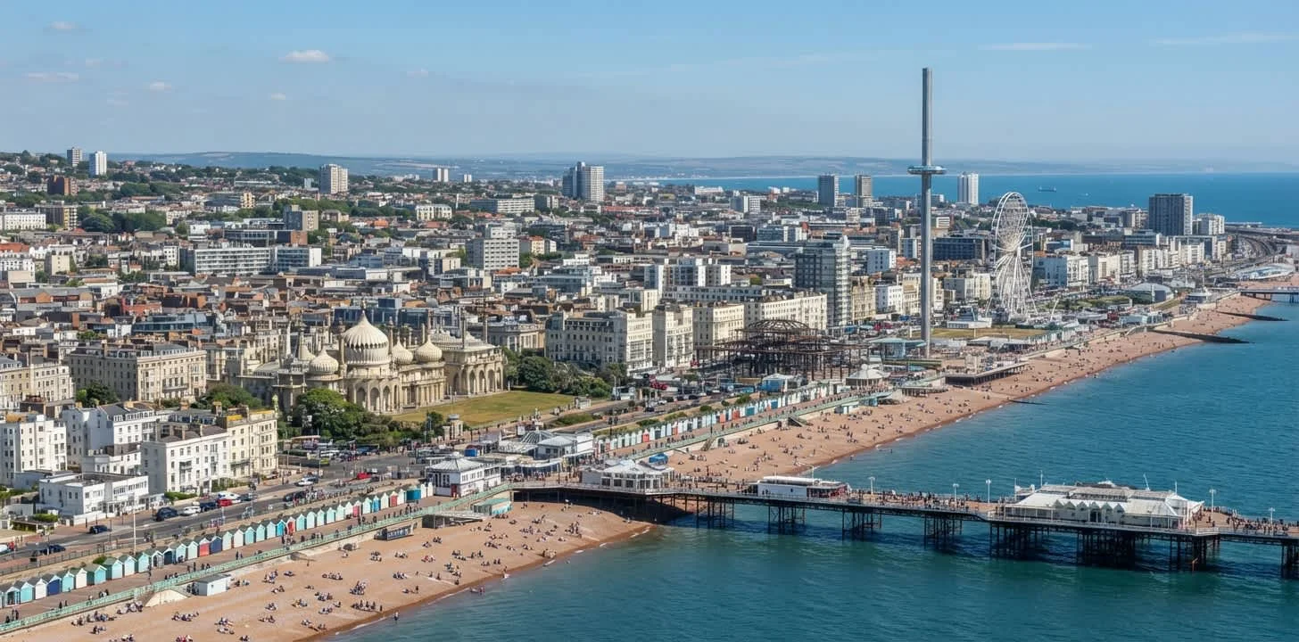 Brighton city with an iconic pier, beach and lively cultural scene is only 35 minutes away