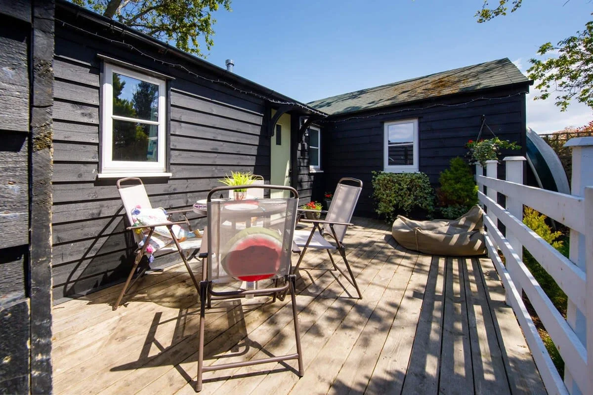 You have your own decked area for morning coffee or an evening drink.