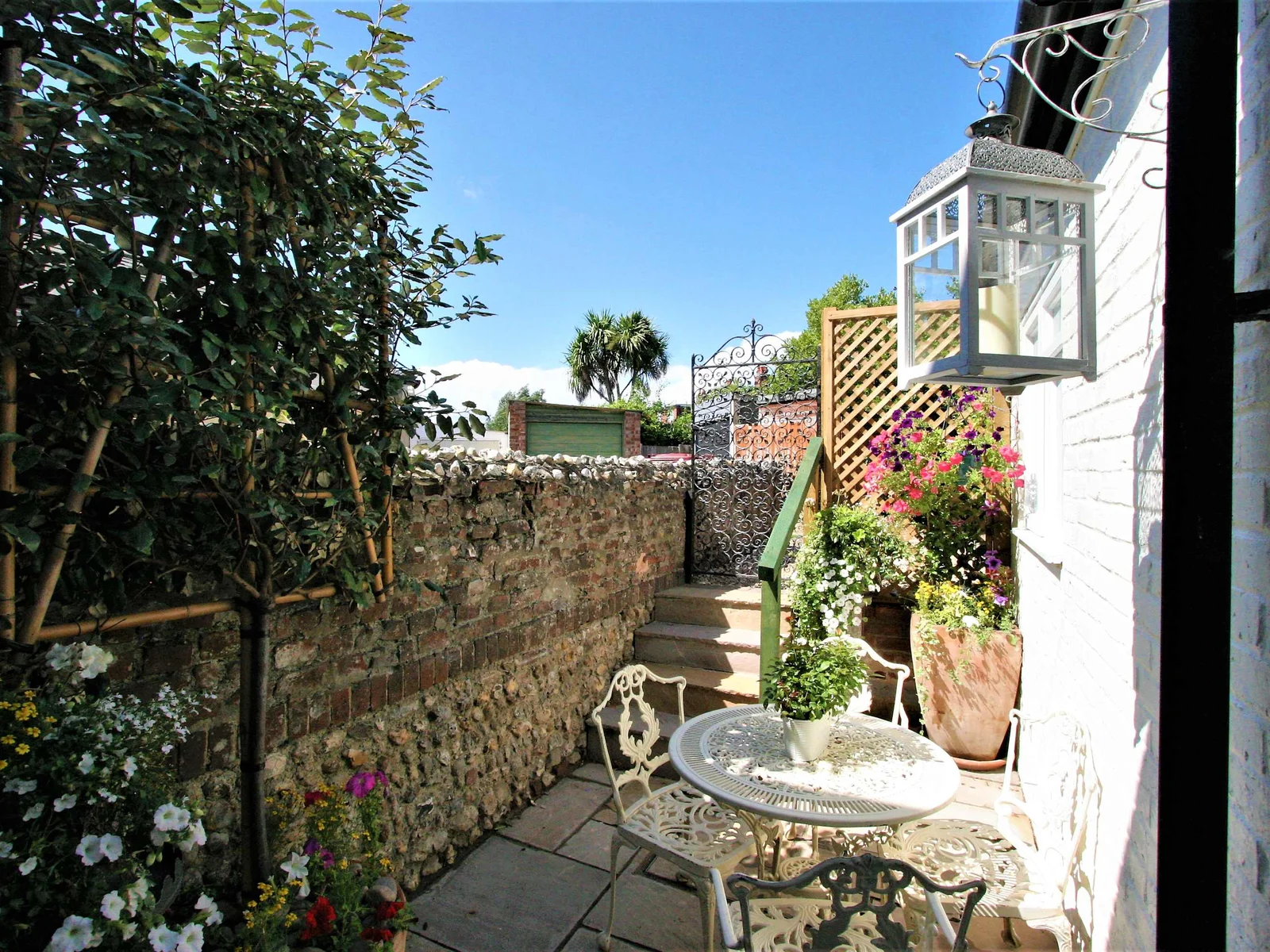 The outside courtyard garden is a lovely spot for a cup of tea :)