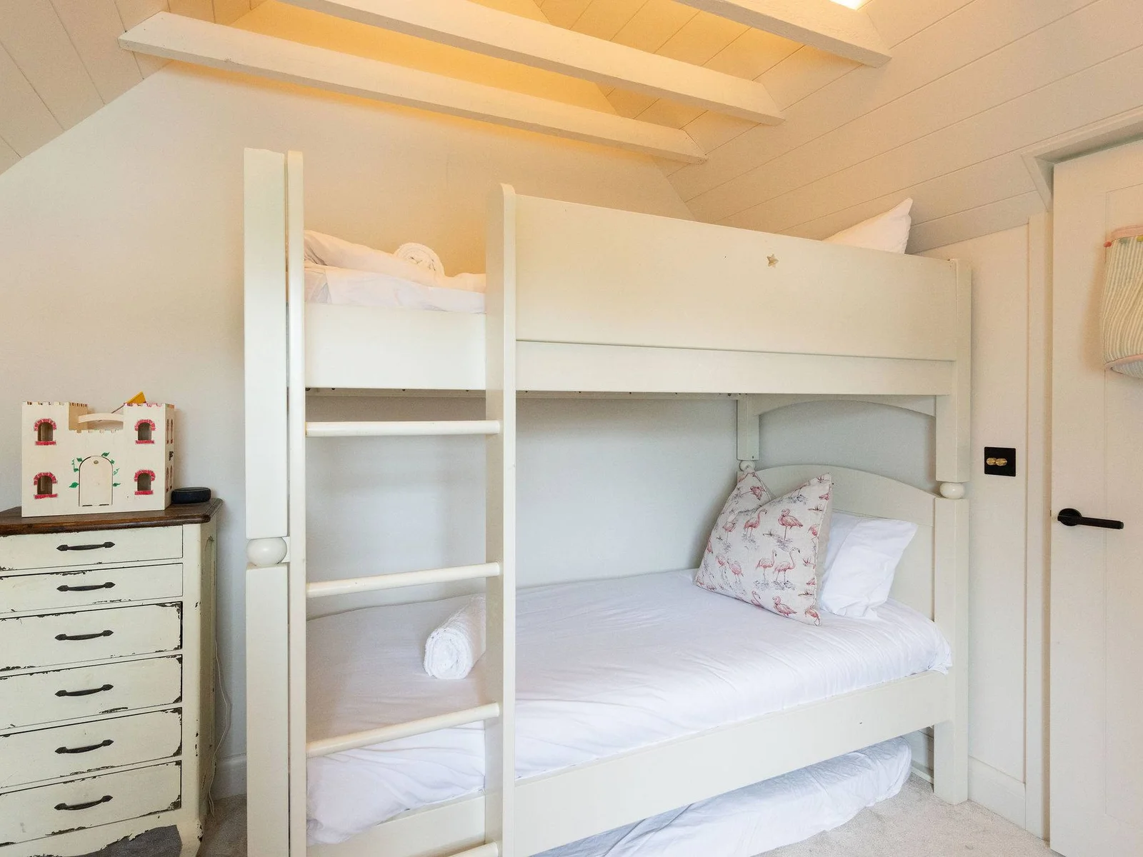 Cosy and fun, the bunk beds offer a comfortable but exciting stay for children.