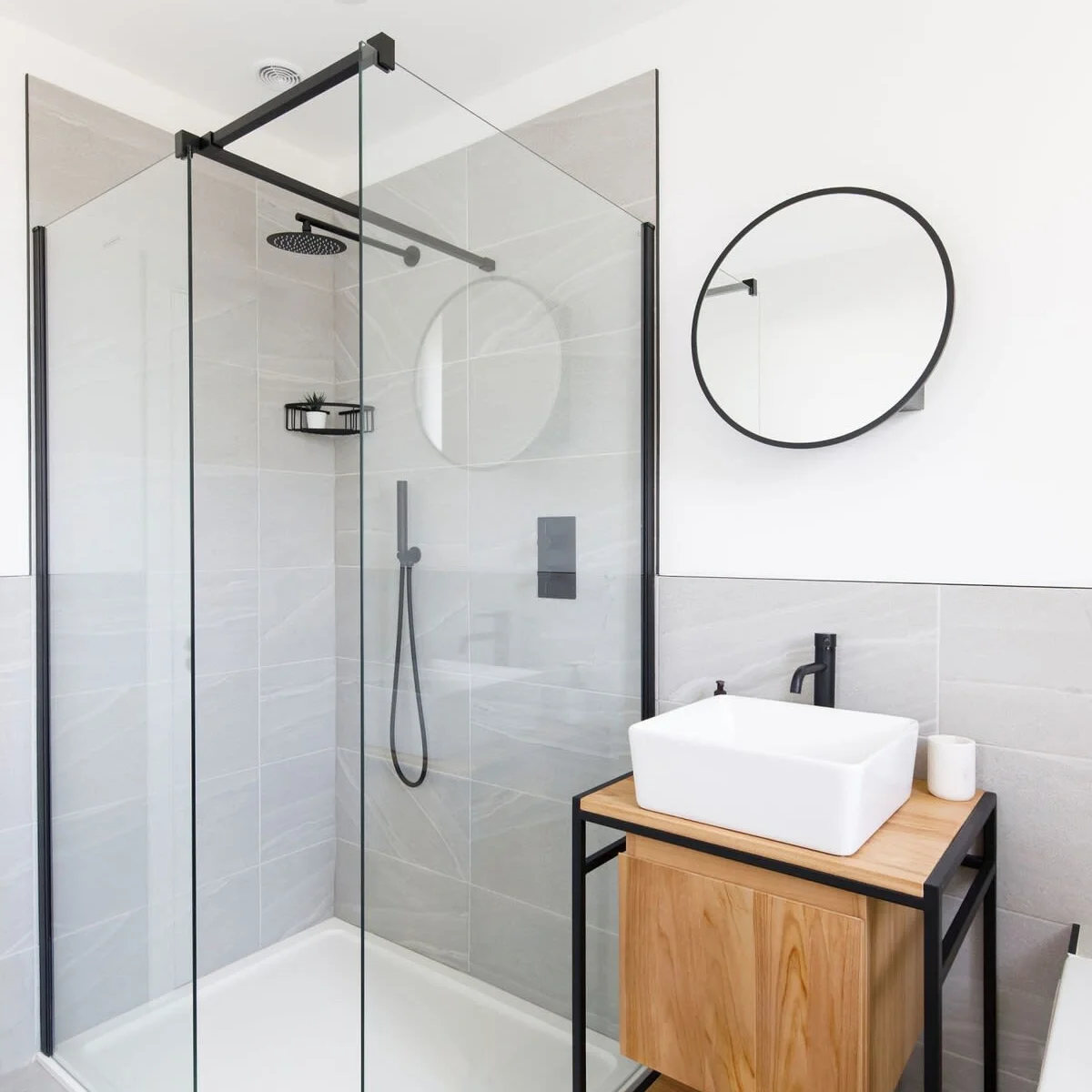 The overhead power shower.
