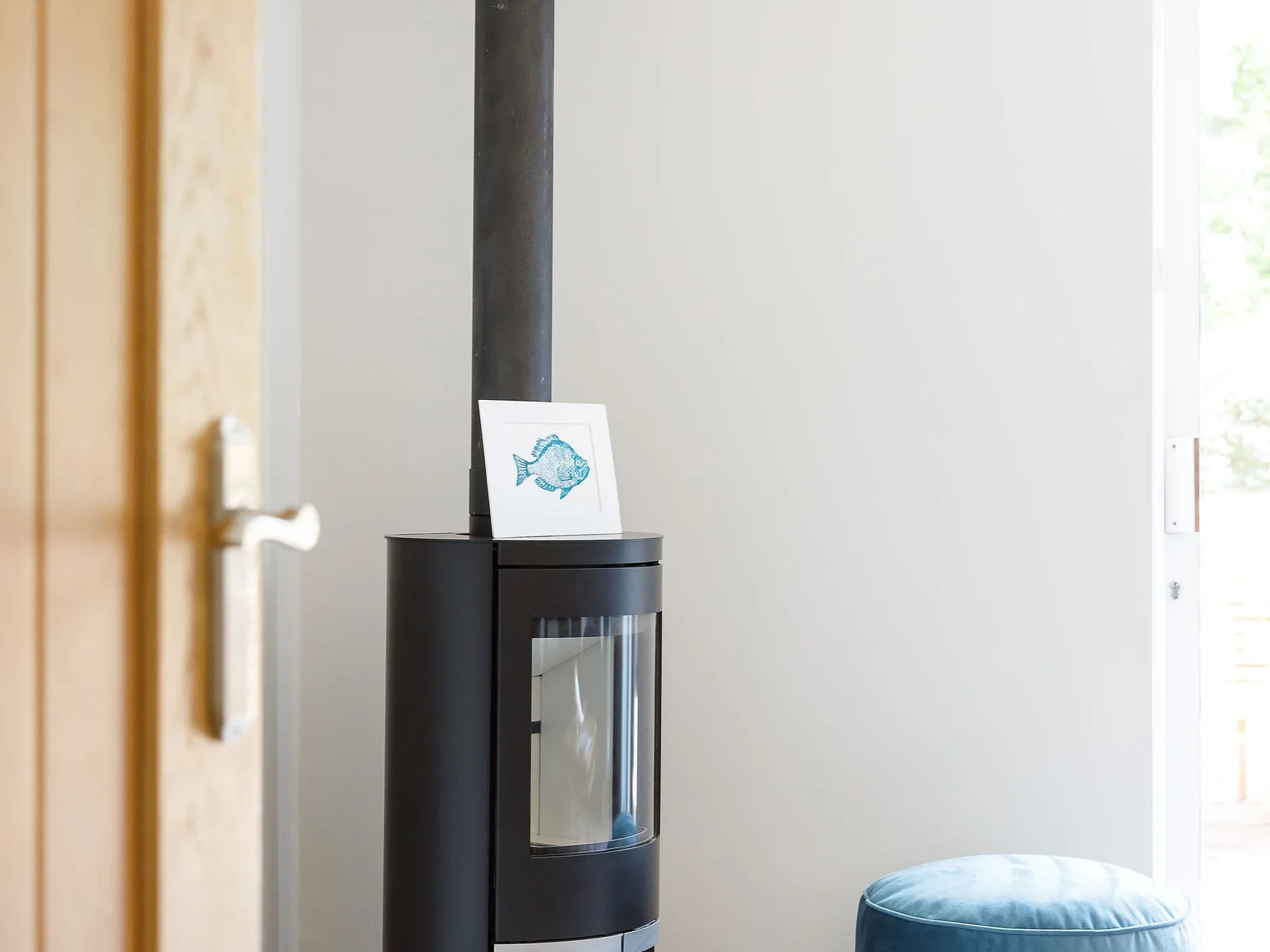 The lounge has a log burner for cooler nights.