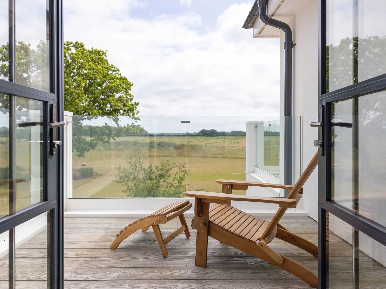 Private balcony with peaceful rural outlook