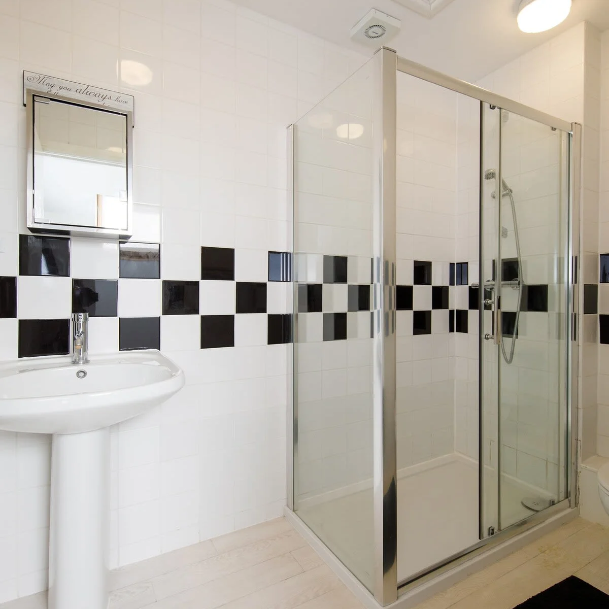 The powerful shower. Prefect for getting that sand off after a day at the beach!