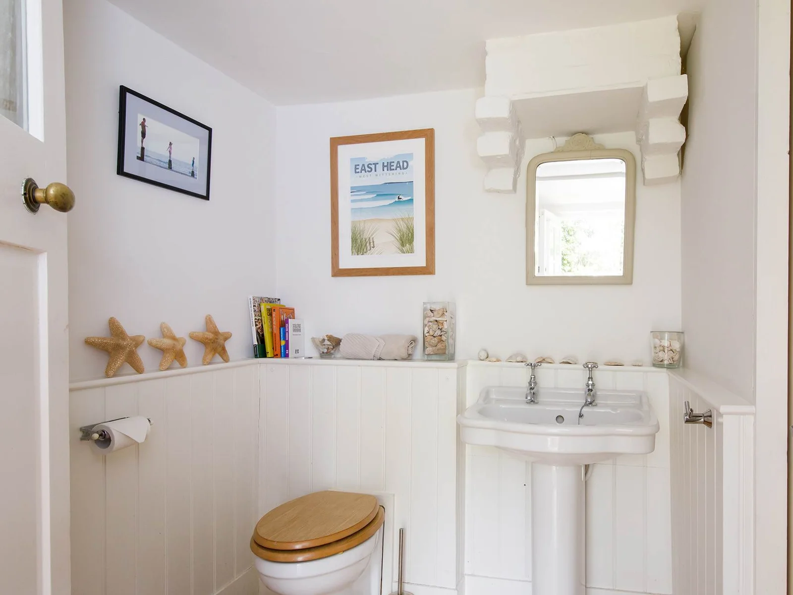 The ground floor features a half-bath, so you don't have to make any unnecessary trips upstairs during the day