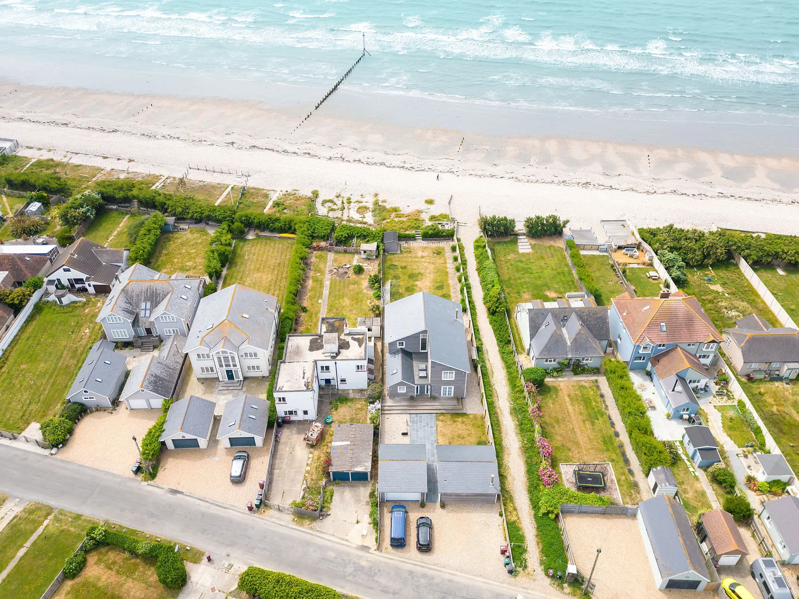 Beach house from the sky