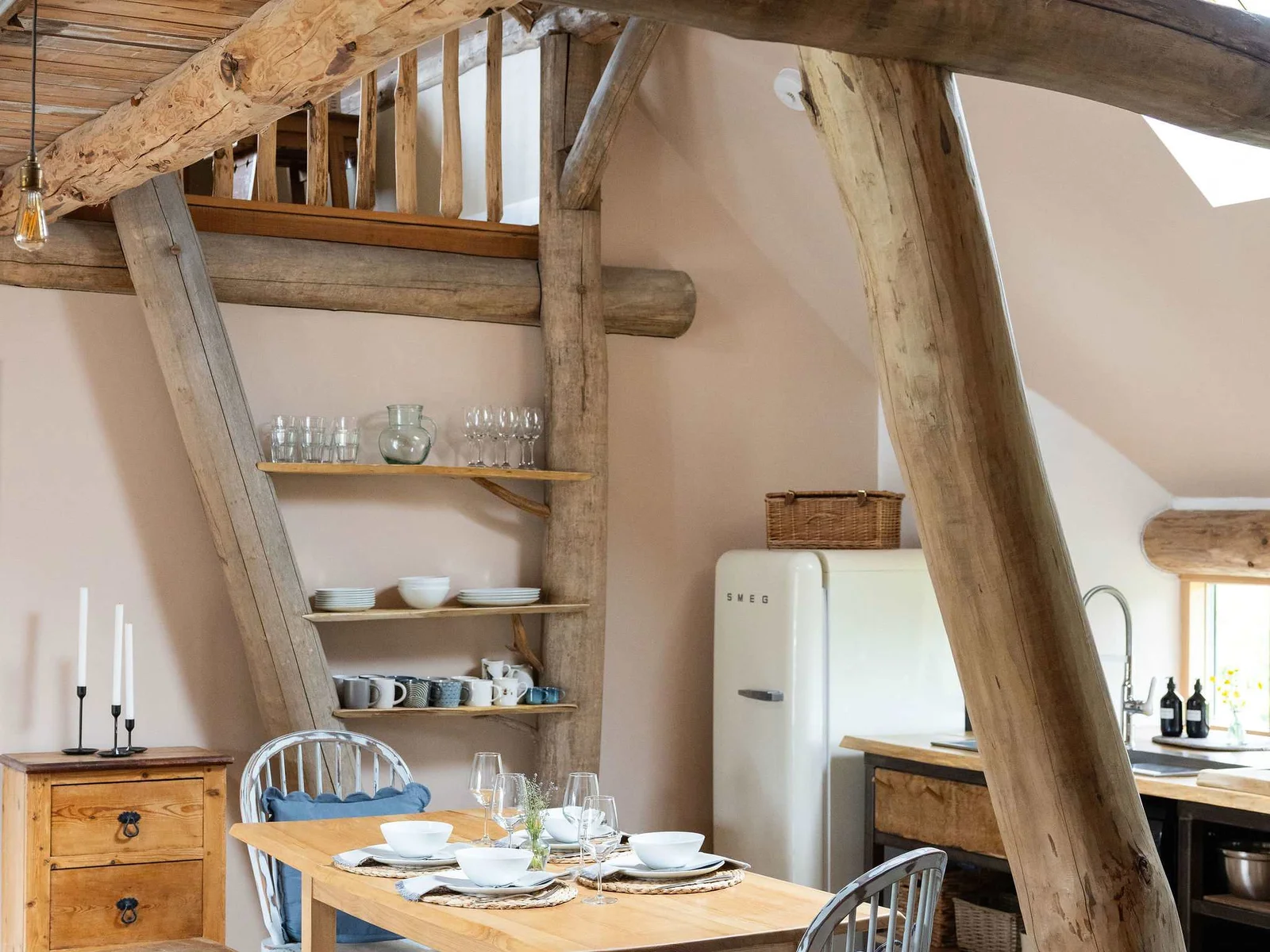 Rustic beams, open shelving and handcrafted charm — dining with a difference awaits.