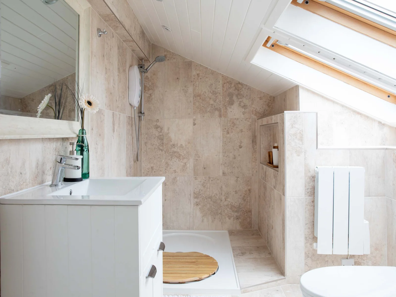 Freshen up in the ensuite shower room.